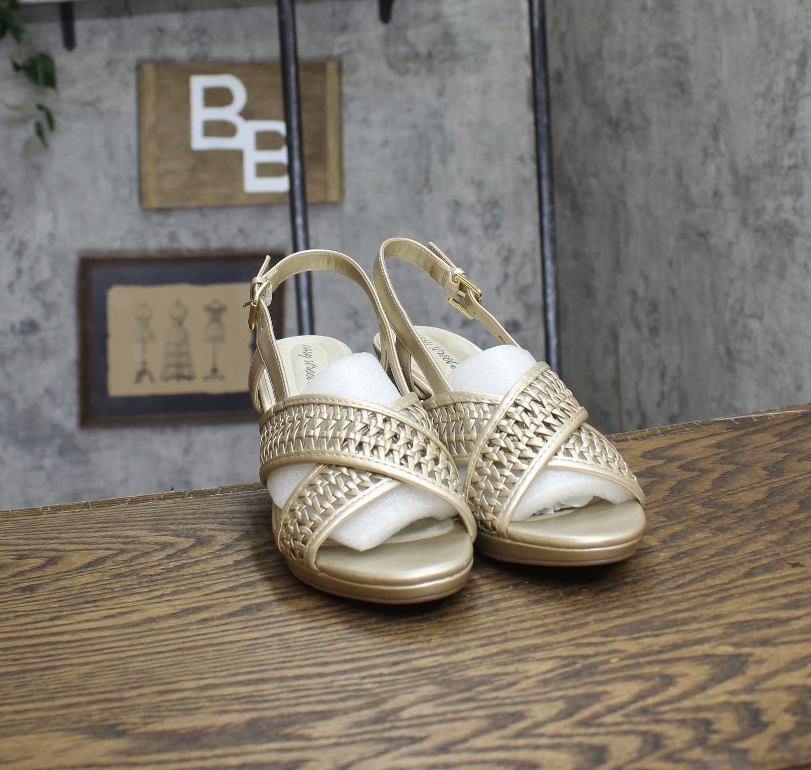 Other Nwt Easy Street Heeled Sandal Heels Sol Champagne Gold 8.5w Size US 8.5 / IT 38.5 - 3 Thumbnail