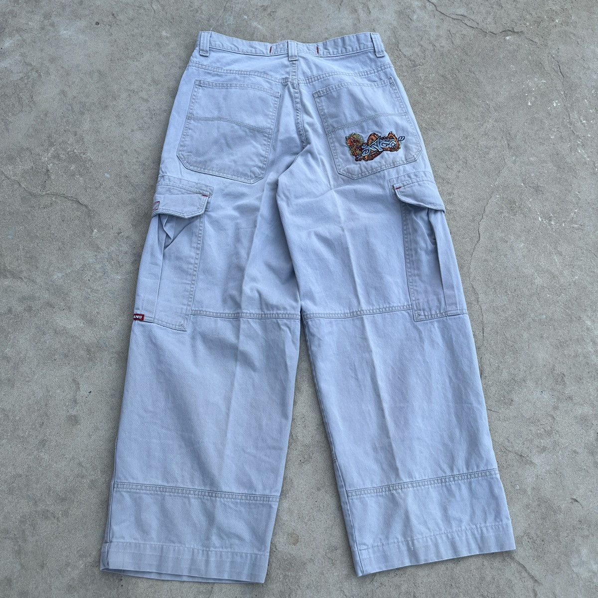 image of Vintage Jnco Cream Colored Cargos in Beige, Men's (Size 32)