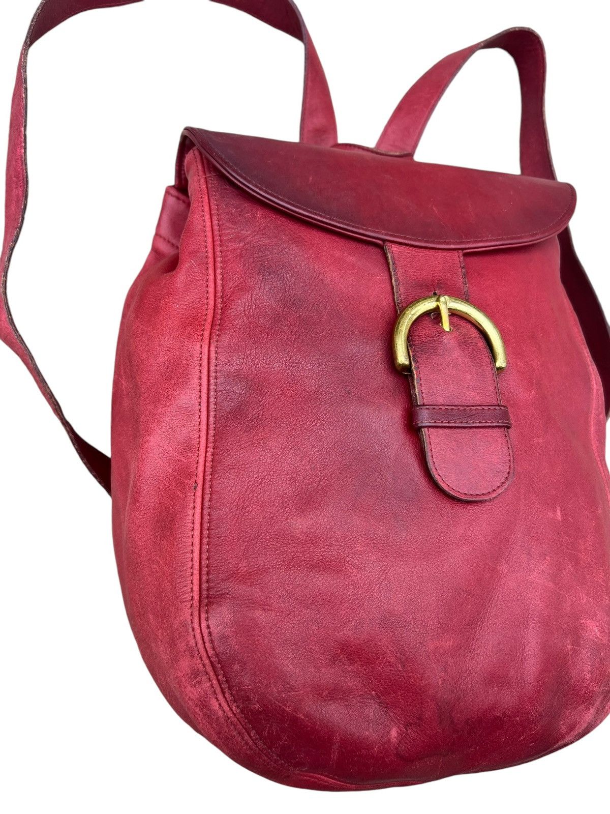 Coach Vintage 90s Coach Faded Patina Leather Backpack Bag Size ONE SIZE - 7 Thumbnail