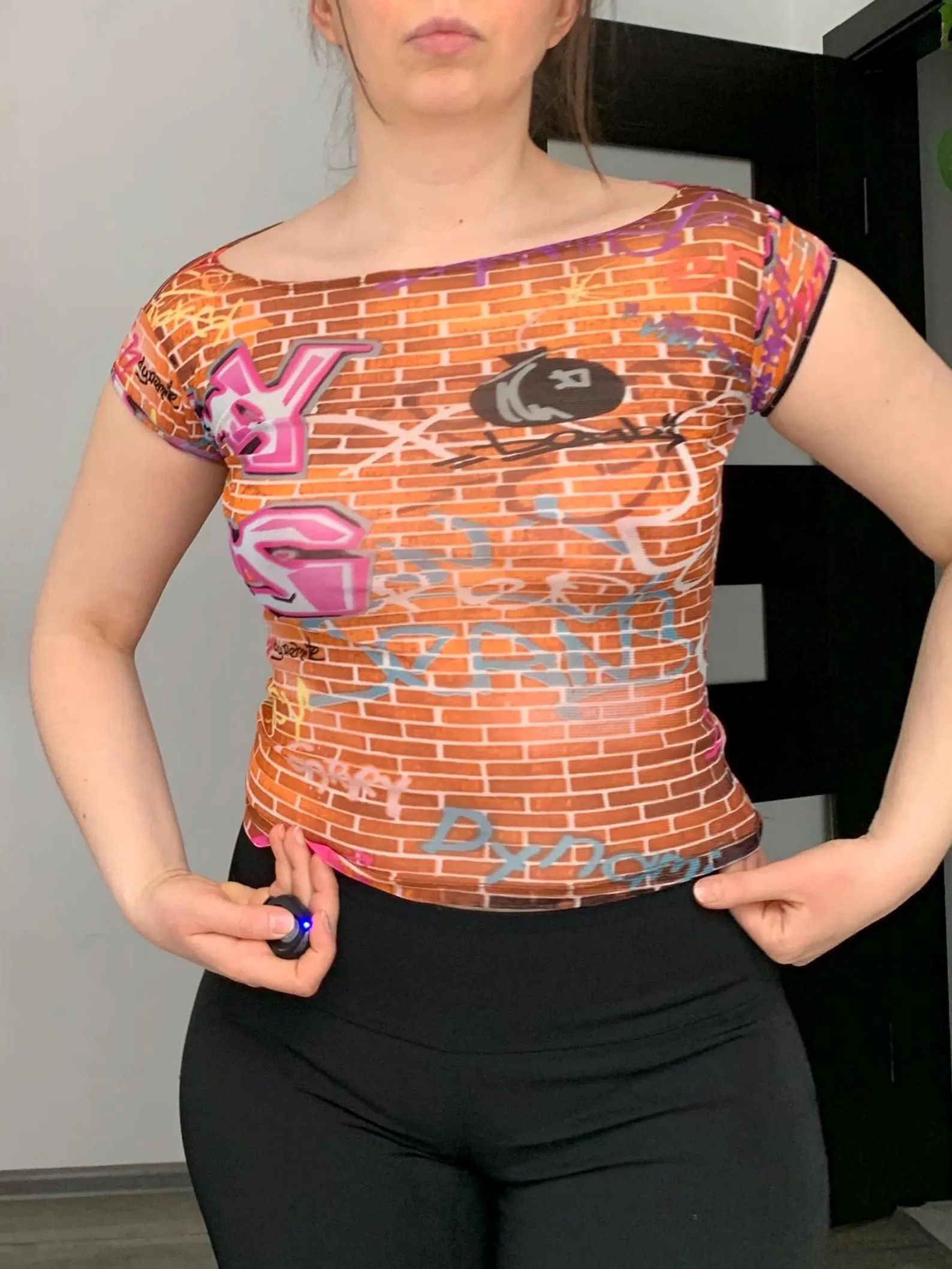 DKNY Share Vintage DKNY Mesh Graphic Graffiti Print Tee Size S / US 4 / IT 40 - 5 Thumbnail