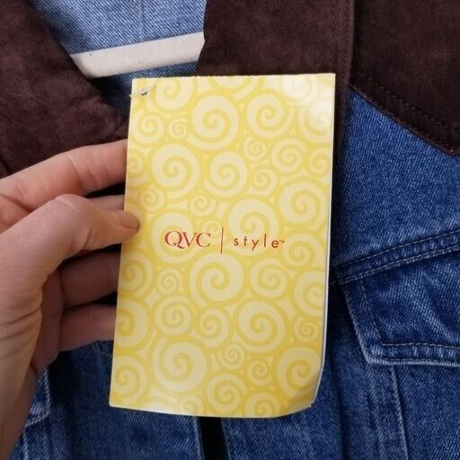 Denim & Co. QVC Denim & Co Womens Western Jean Jacket Sz M Leather Size M / US 6-8 / IT 42-44 - 6 Thumbnail