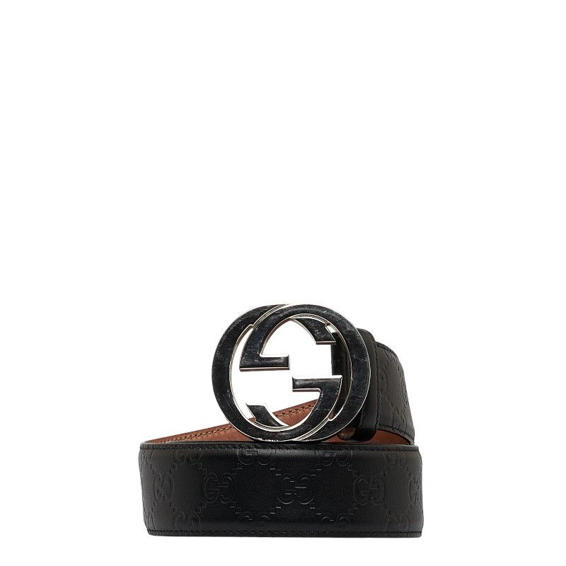 image of Gucci GG Signature Interlocking G Waist Belt in Black, Women's