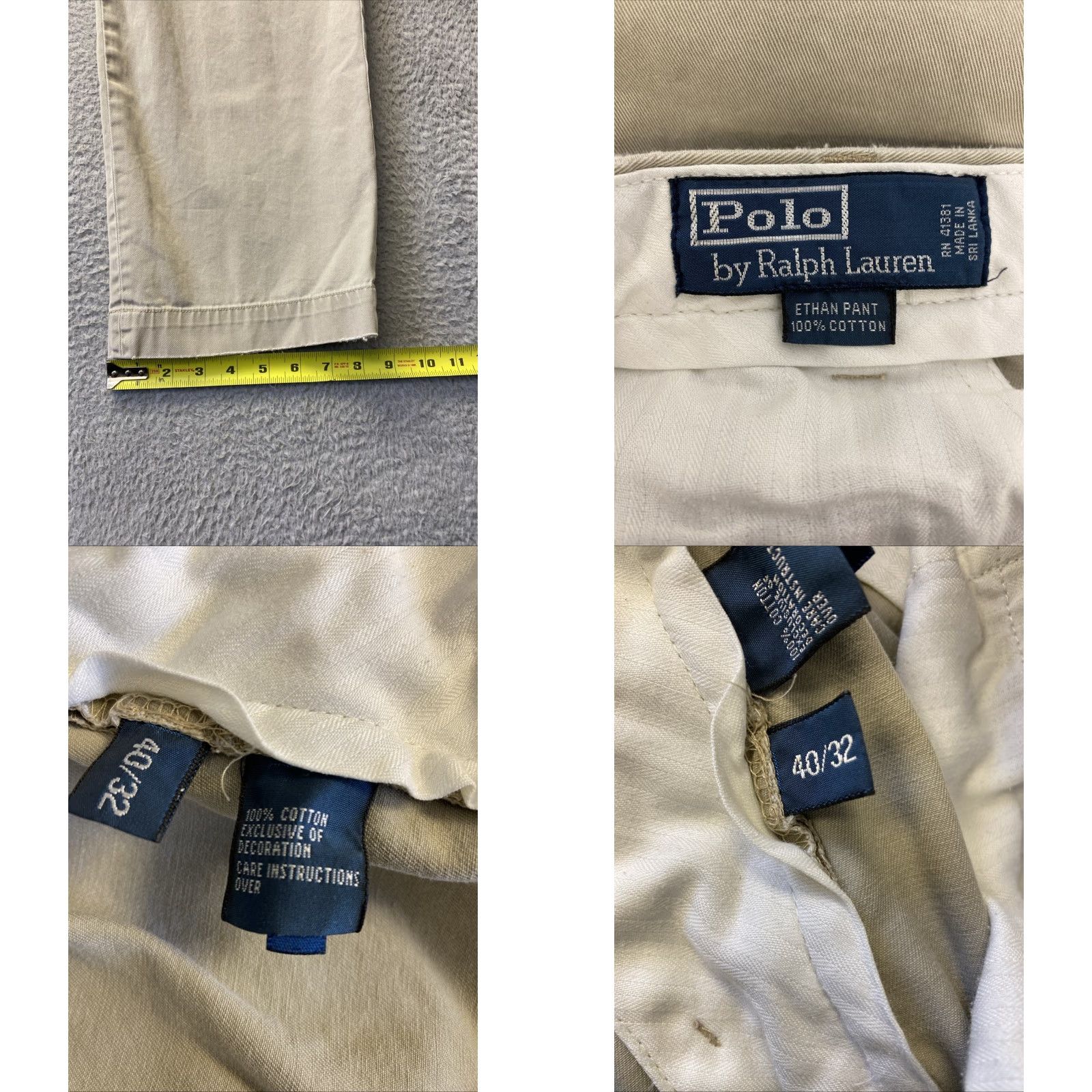 Polo Ralph Lauren Polo Ralph Lauren Chino Trousers Men’s 38x32 Light Khaki Beige / 0161 Vintage No Size US M / EU 48-50 / 2 - 9 Thumbnail
