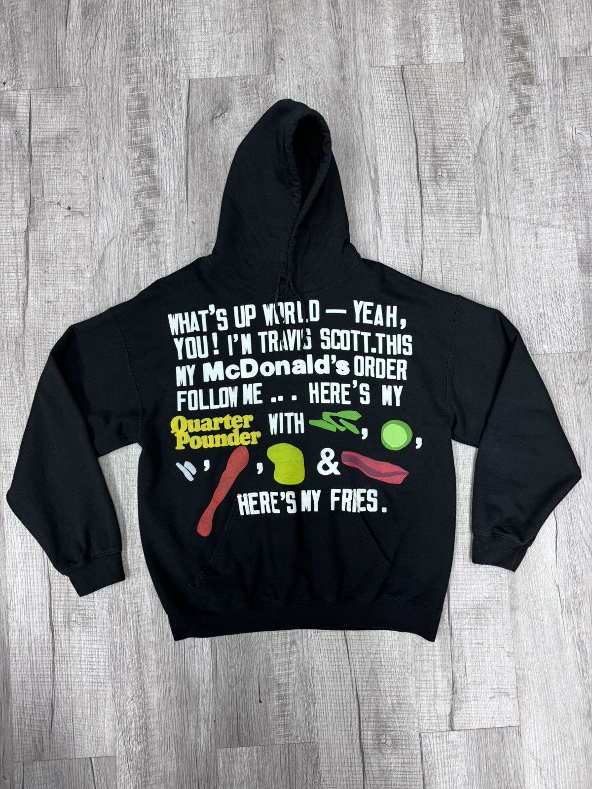 image of Travis Scott Cactus Jack X Cpfm 4 Script Hoodie in Black, Men's (Size Medium)