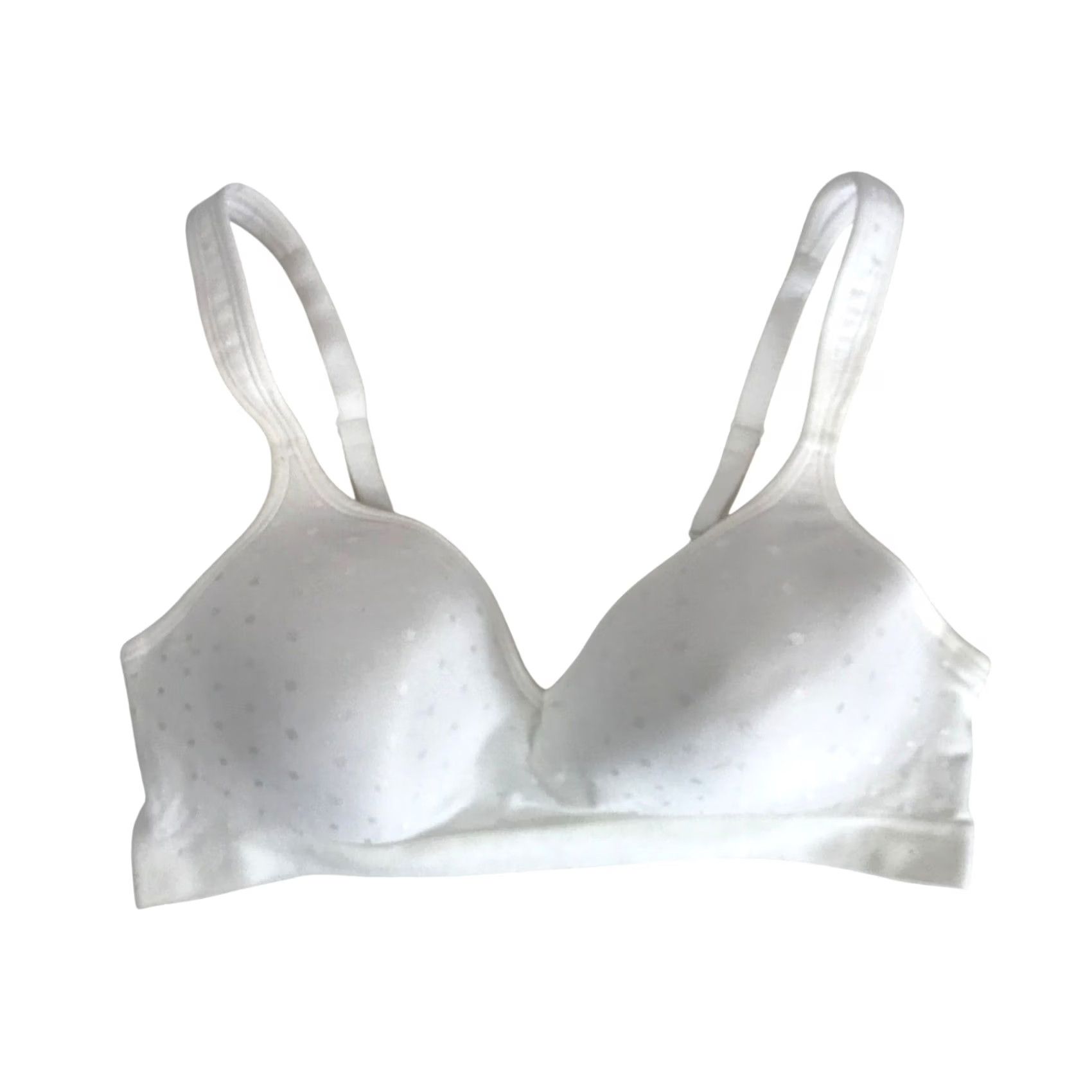 Vintage Bali Shirt Bra Womens 36B White Comfort Revolution Polka Dot Wireless B540 Non Wired Size ONE SIZE - 2 Thumbnail