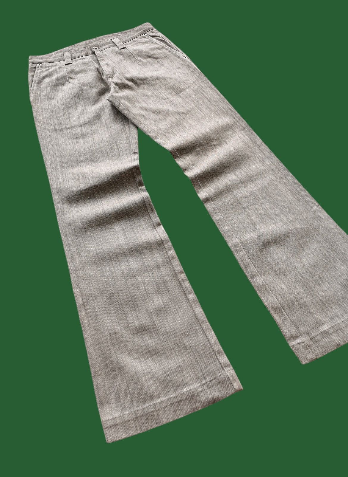 If Six Was Nine Taka-Q Japan Twist Leg Bootcut Stripe Pants Size US 32 / EU 48 - 6 Thumbnail