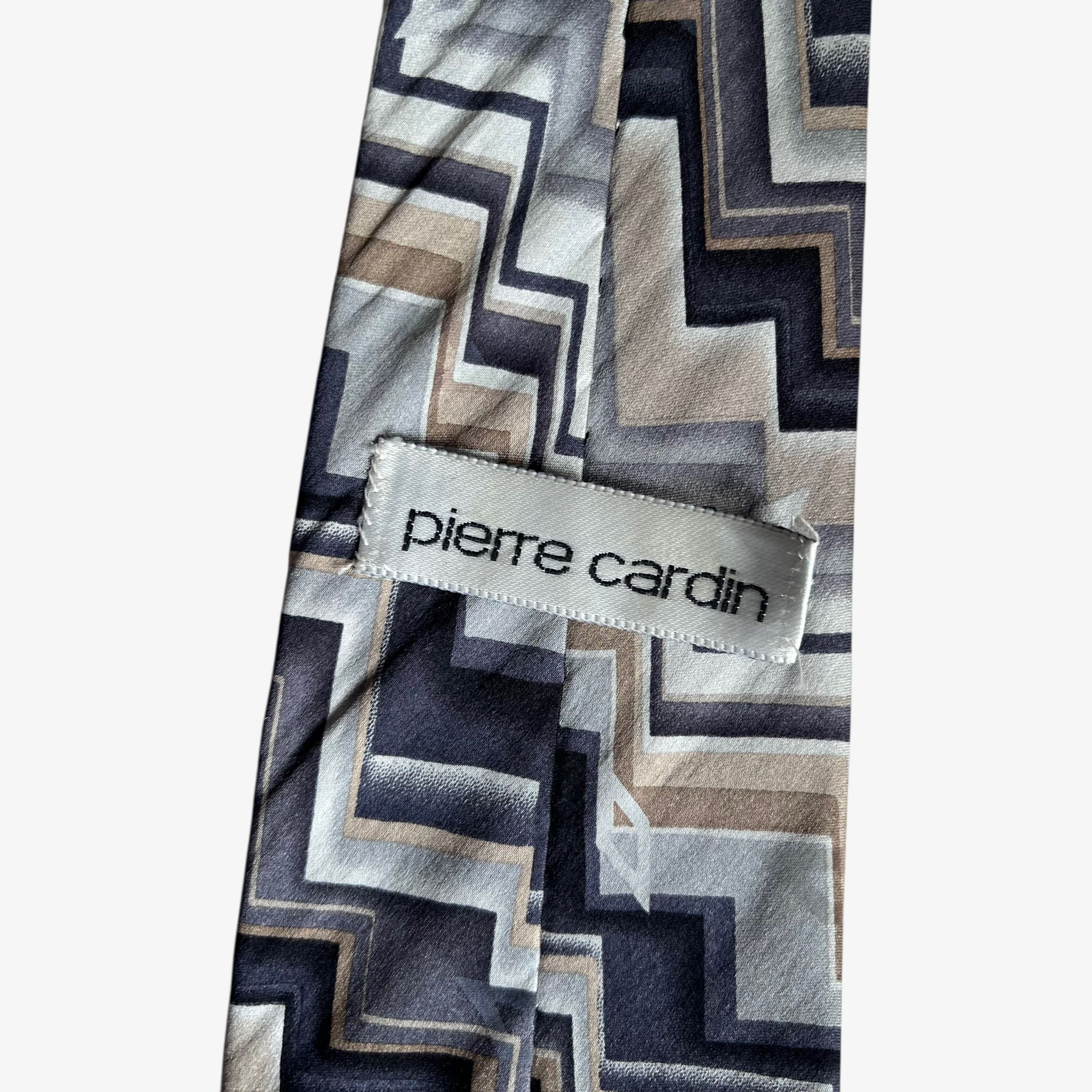 Pierre Cardin Vintage 90s Pierre Cardin Abstract Zig Zag Striped Silk Tie Size ONE SIZE - 2 Thumbnail
