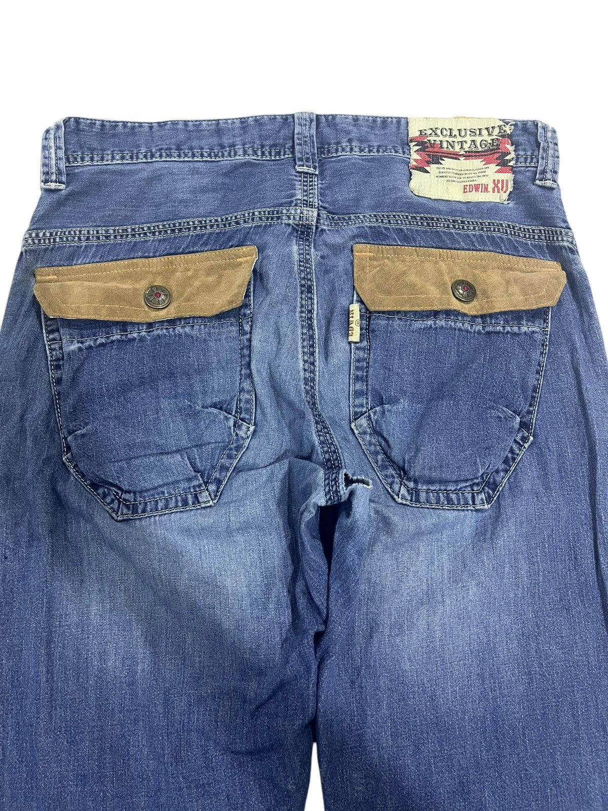 If Six Was Nine × Japanese Brand × Le Grande Bleu (L.G.B.) BAGGY💥 VINTAGE EDWIN WASHED BLUE DENIM Size US 35 - 8 Thumbnail
