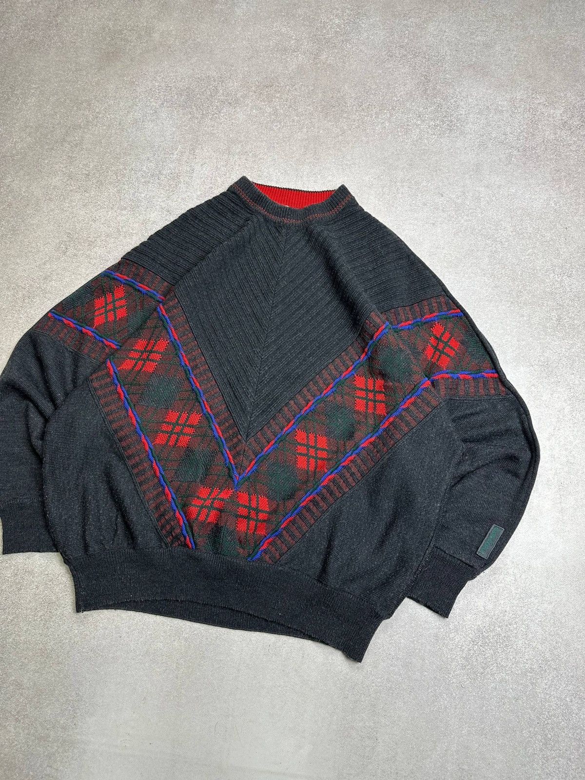Carlo Colucci Vintage Carlo Colucci 3D Coogi Style Knit Sweater Y2K L Size US L / EU 52-54 / 3 - 2 Thumbnail