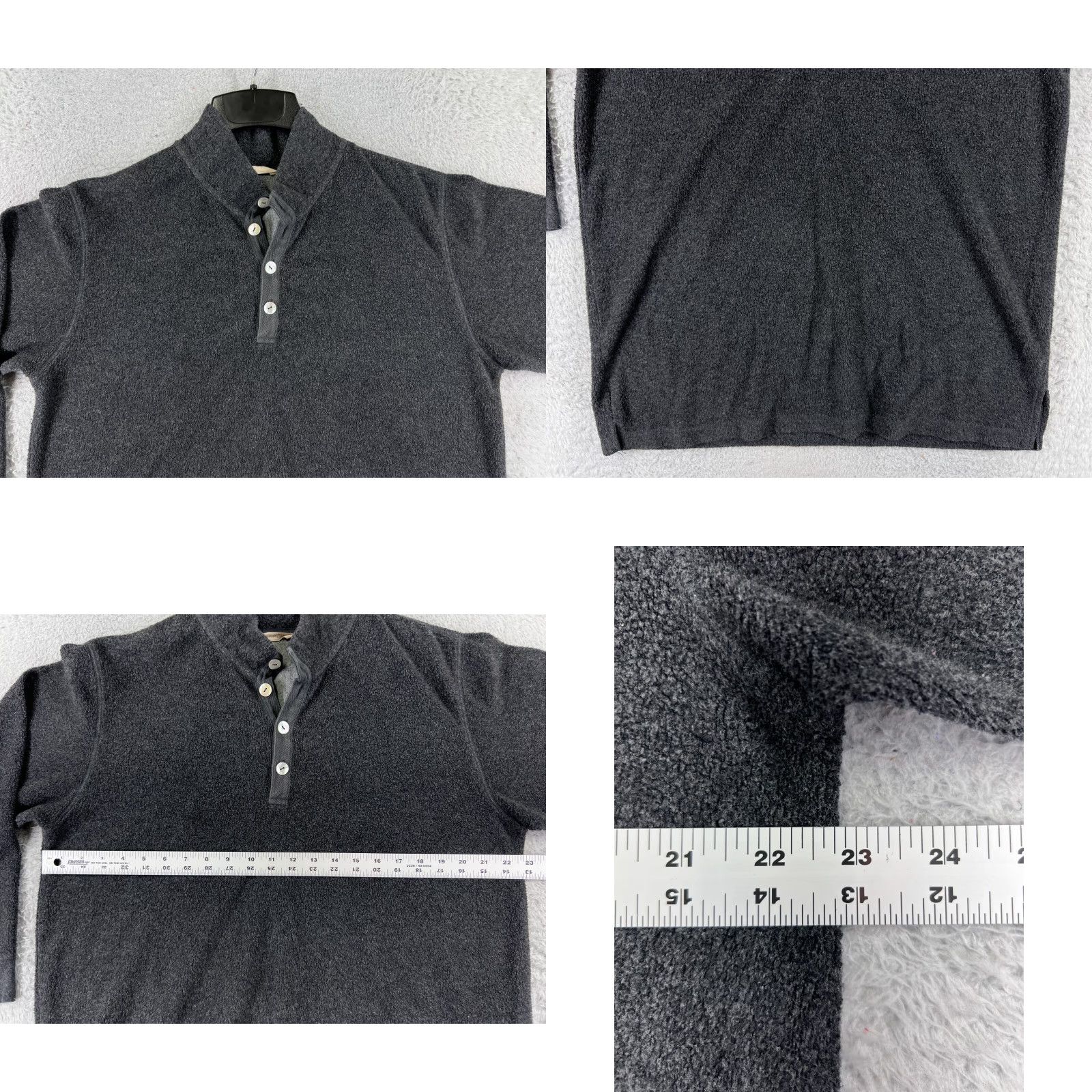 Soft Surroundings Soft Surroundings Womens Sweater M Gray 1/4 Zip Button Cotton Blend Long Sleeves Mock Neck Vintage: No Size M / US 6-8 / IT 42-44 - 8 Thumbnail