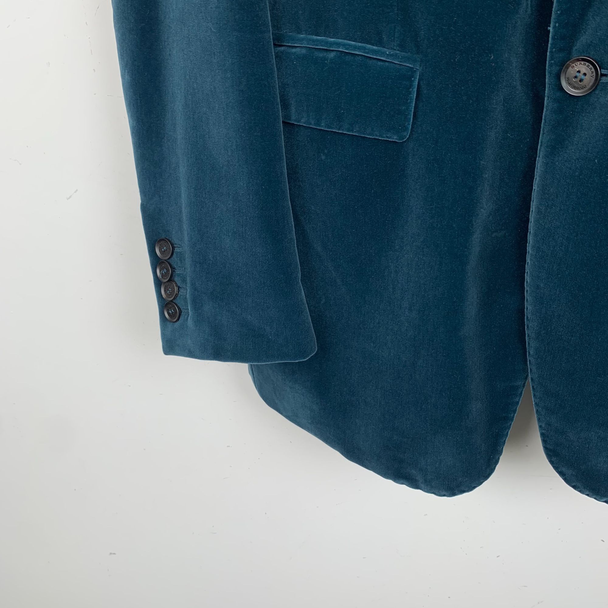 Burberry [Burberry] Blue Cotton Suede Notch Lapel Blazer 48 (M) Size 42R - 8 Thumbnail