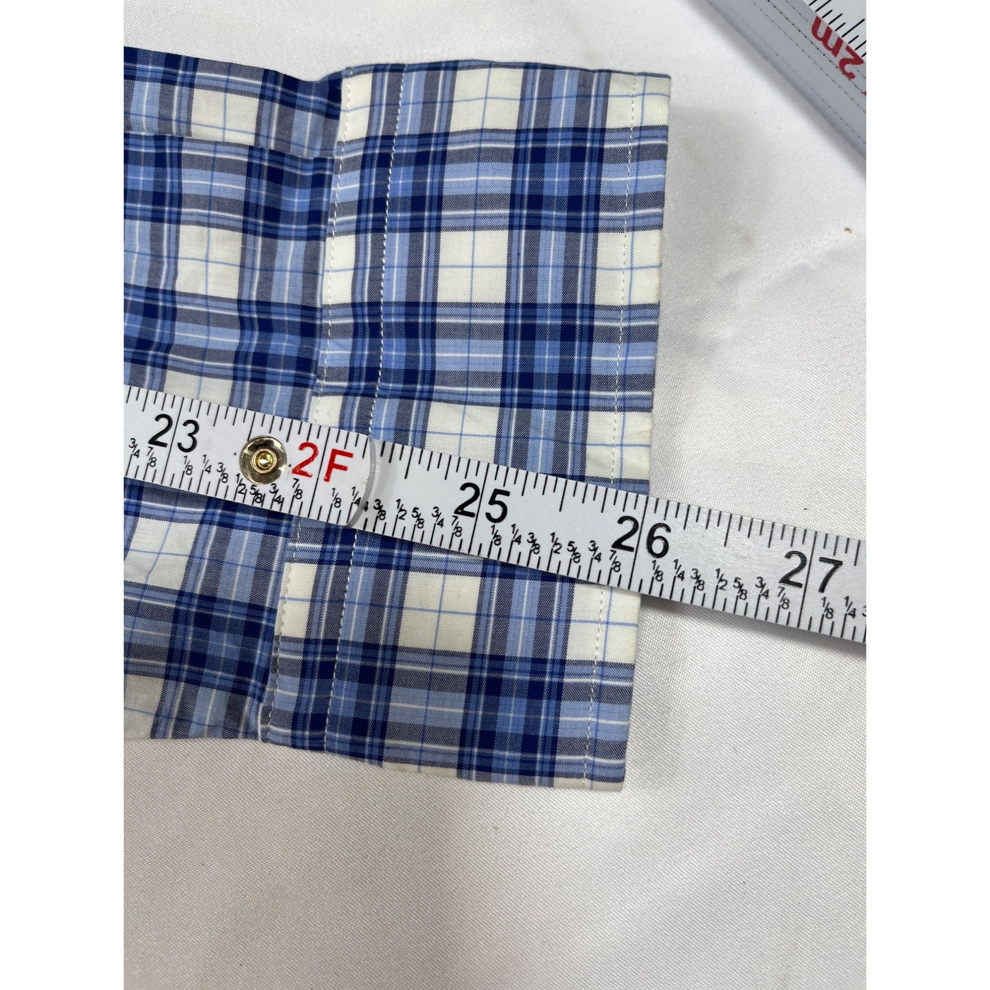Ralph Lauren Ralph Lauren SKU 7540 Mens Blue and White Plaid Dress Shirt Size US L / EU 52-54 / 3 - 6 Thumbnail