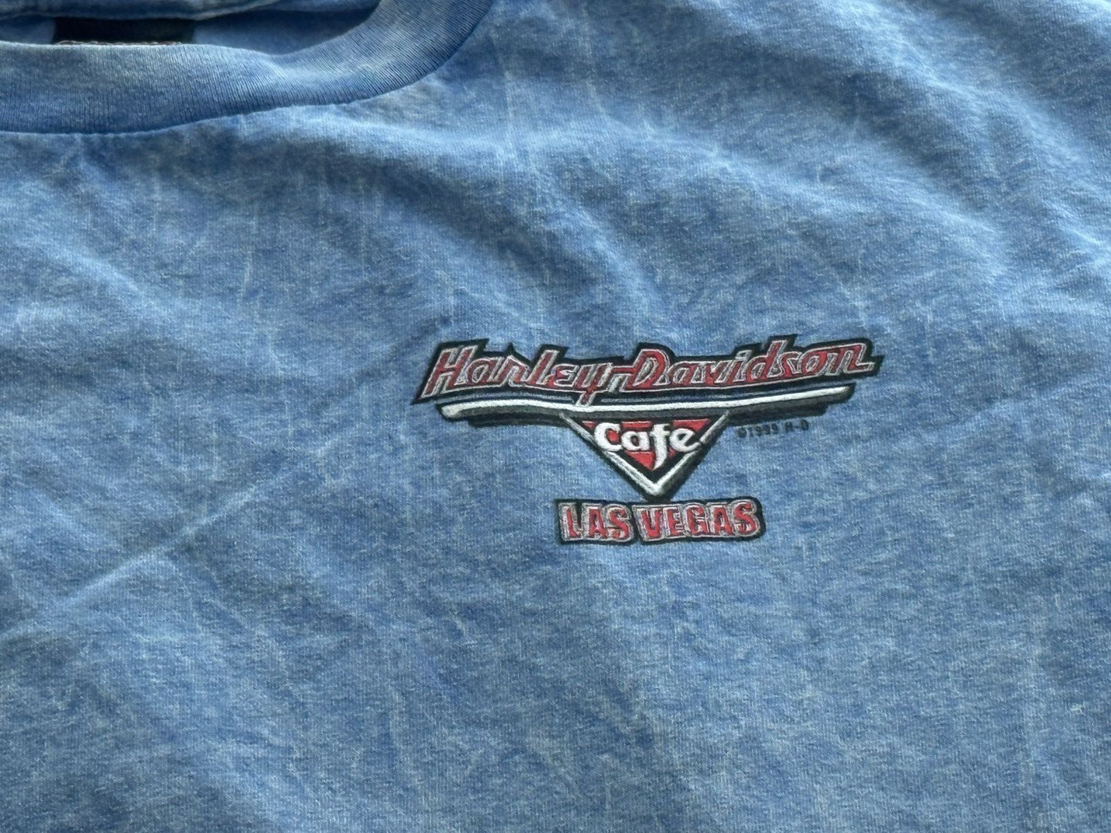 Harley Davidson STONE WASH VINTAGE 90s HARLEY DAVIDSON CAFE T SHIRT Size US XL / EU 56 / 4 - 5 Thumbnail