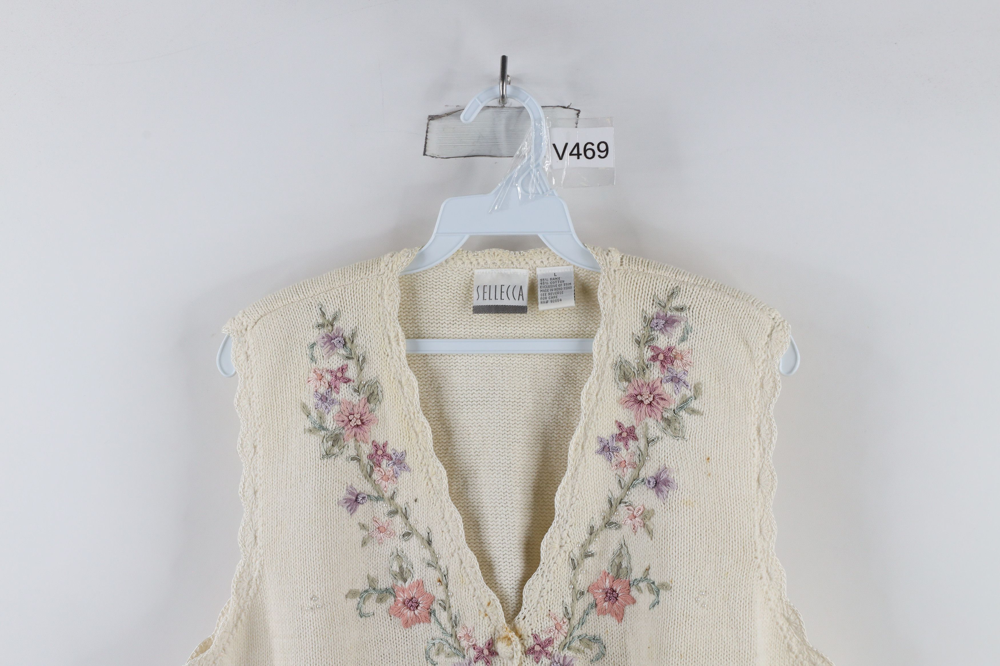 Vintage Vintage 90s Streetwear Flower Cardigan Sweater Vest Size L / US 10 / IT 46 - 2 Thumbnail