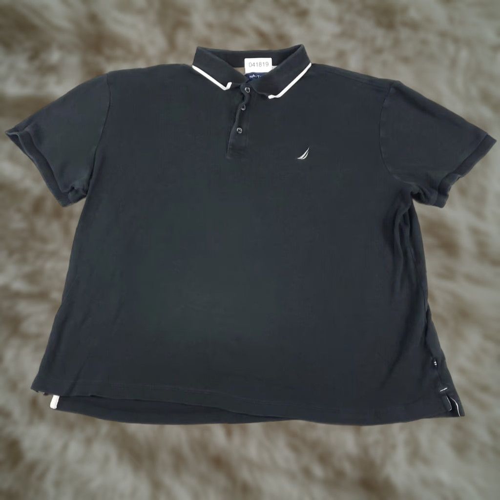 Nautica Nautica Polo Shirt Mens XL Black Solid Short Sleeve Casual Polo Shirt Adult XL Black Nautica Polo Mens Clothing Size US XL / EU 56 / 4 - 1 Thumbnail