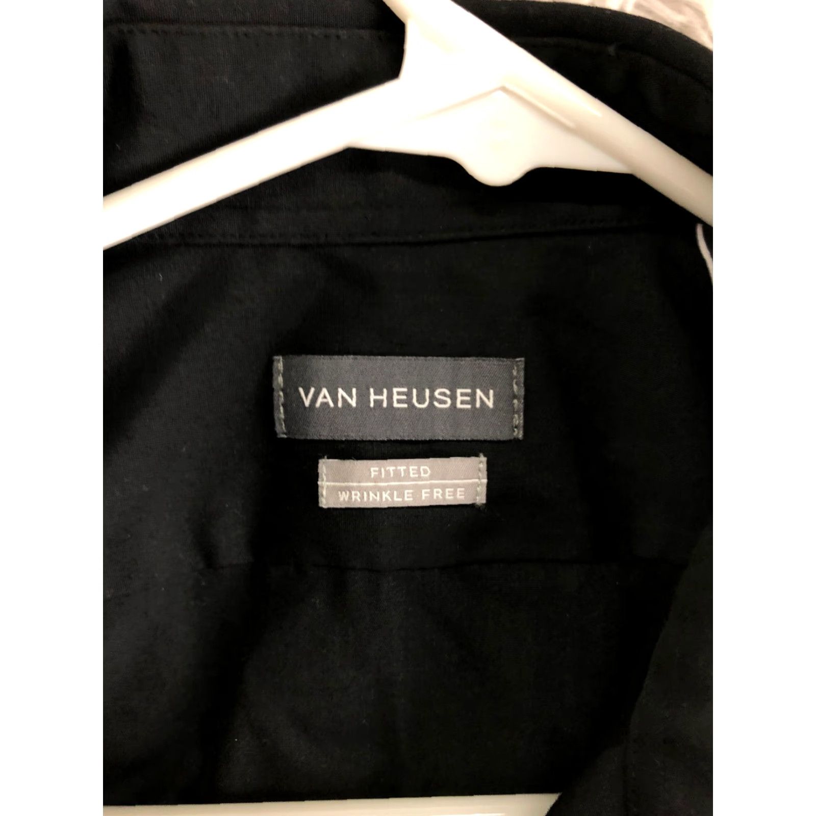 Van Heusen Van Heusen Shirt Mens Size 15.5 34/35 Solid Black Long Sleeve Spread Collar Size US L / EU 52-54 / 3 - 6 Thumbnail