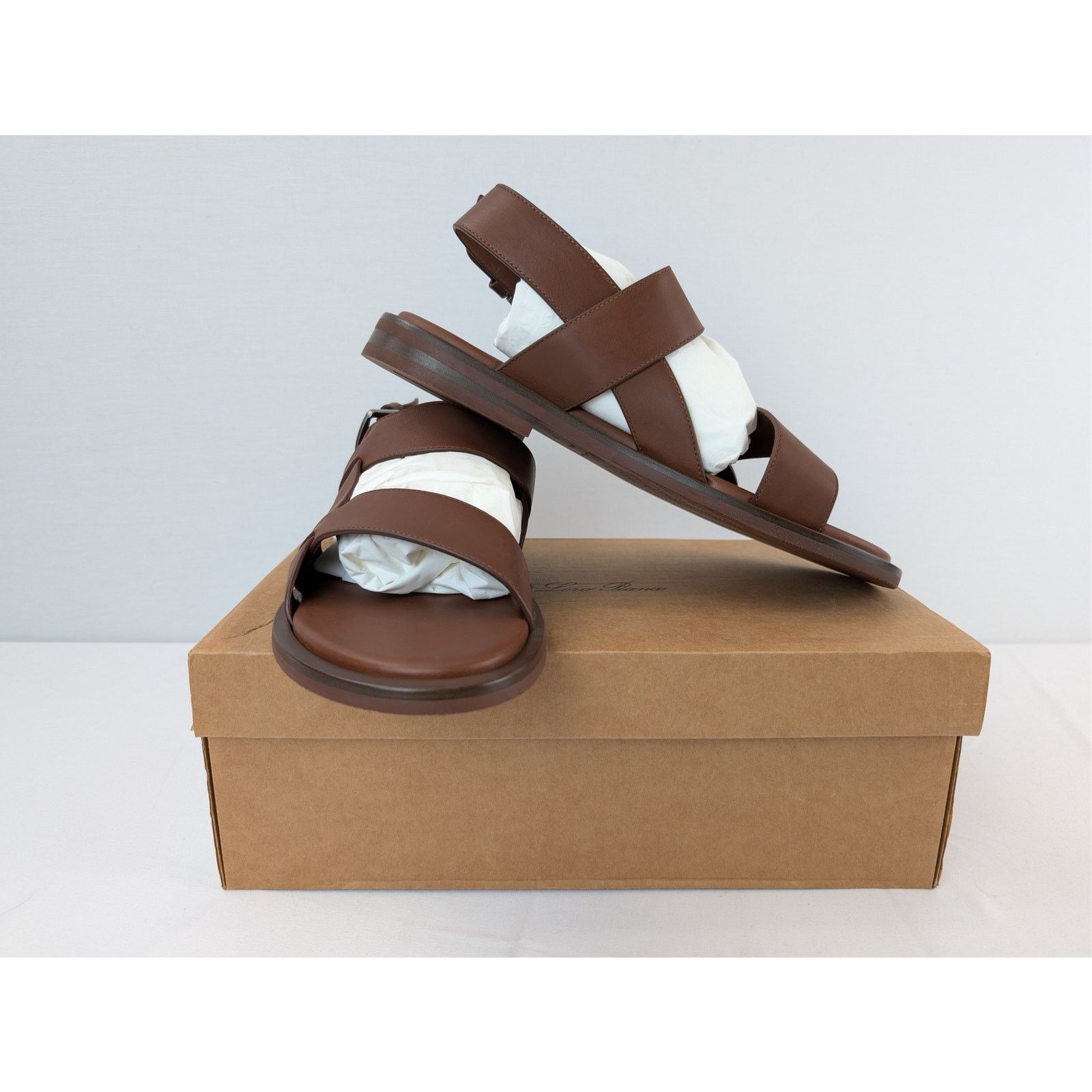 Loro Piana o1rshd1 Slide Sandal Walk Kudu in Aestival Brown Size US 12 / EU 45 - 17 Thumbnail