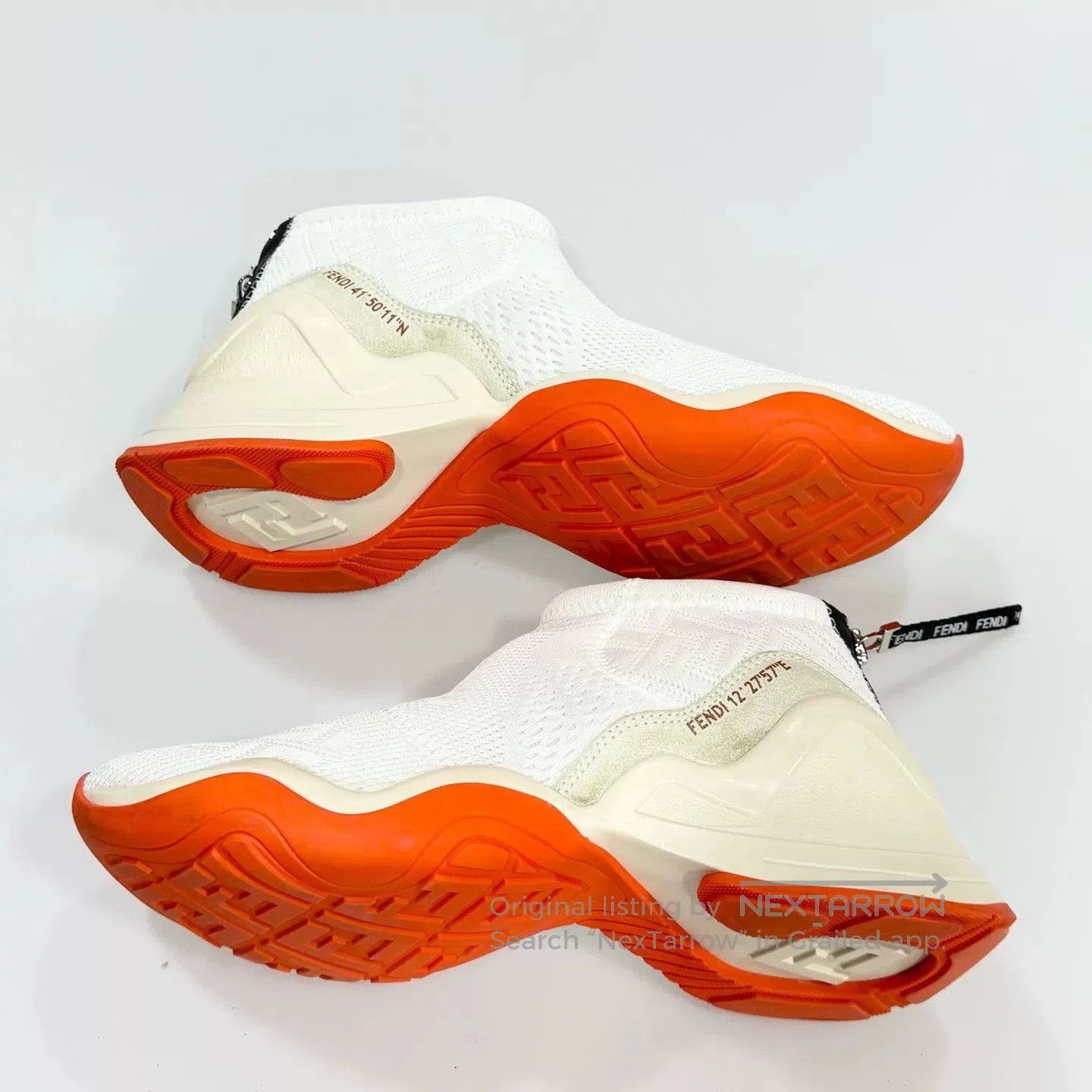 Fendi FENDI White Orange Sneakers. Size US 6.5 / IT 36.5 - 4 Thumbnail