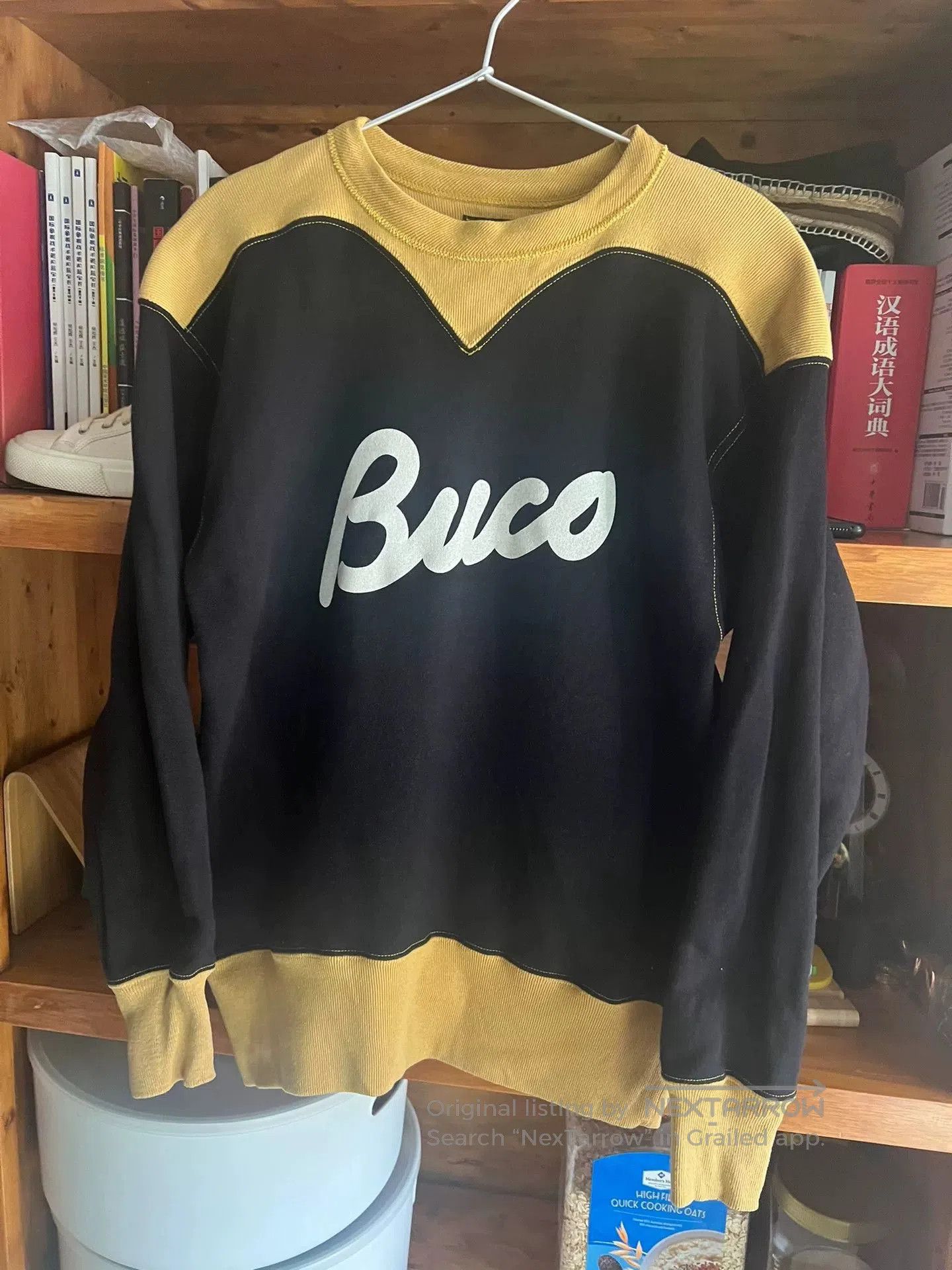 The Real McCoy's vintage buco fleece sweatshirt in black and yellow. Size US S / EU 44-46 / 1 - 3 Thumbnail