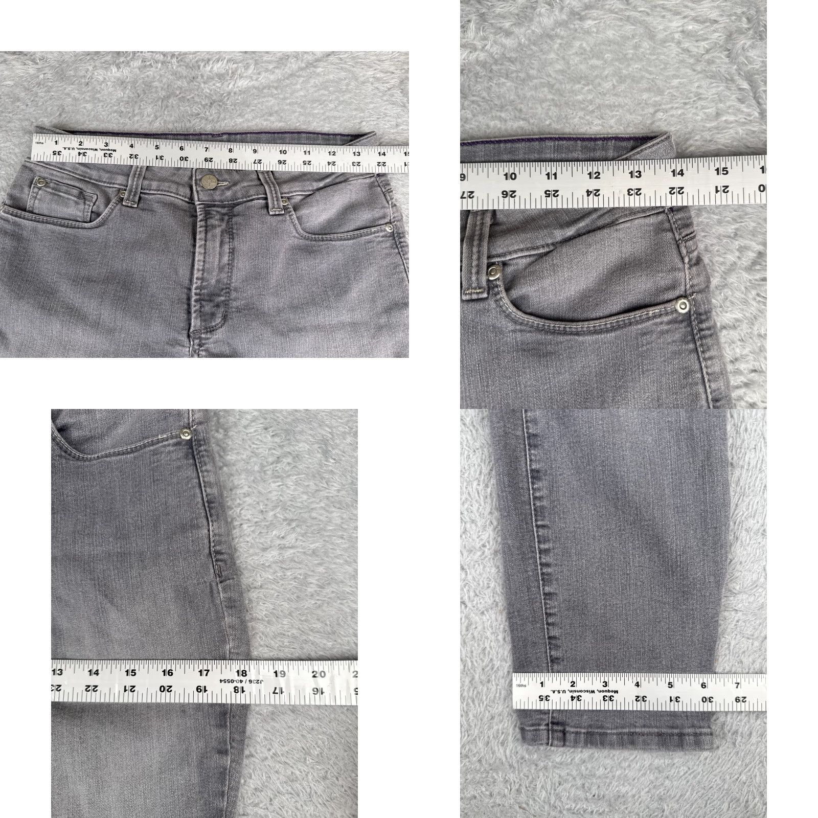 NYDJ NYDJ Jeans Womens 6 Gray Denim Skinny Ankle Zip NYDJ Jeans 28x27 Cord 5-Pocket Solid Cotton Medium Rise Denim Wash Vintage No Size 28" / US 6 / IT 42 - 9 Thumbnail