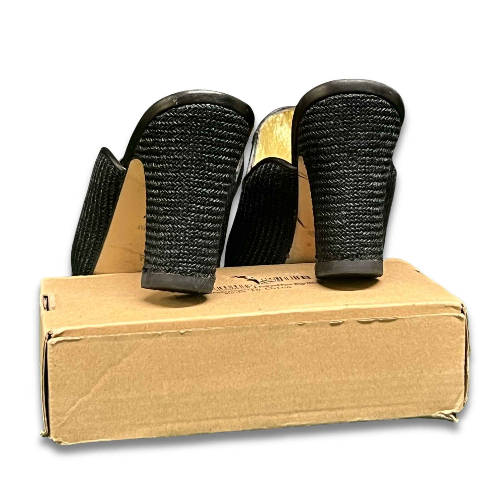 Walter Steiger Walter Steiger Womens Heeled Sandals Size 7.5 Black Woven Op Size US 7.5 / IT 37.5 - 5 Thumbnail