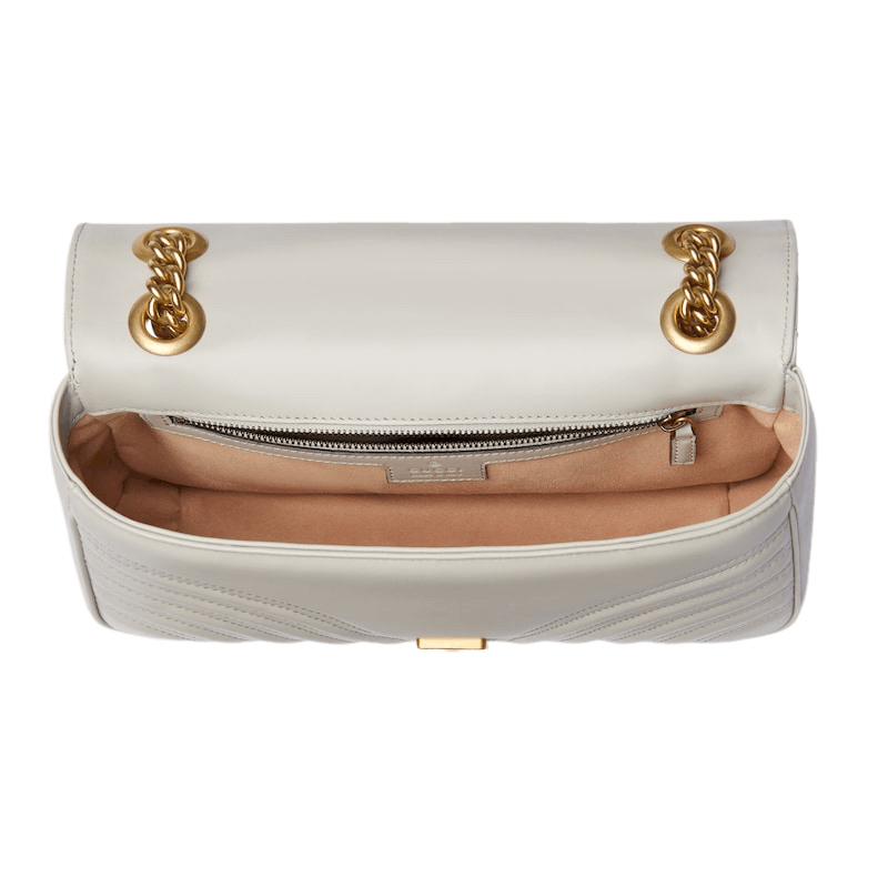 Gucci Gucci Marmont Light Grey Leather Shoulder Bag Authentic Size ONE SIZE - 5 Thumbnail