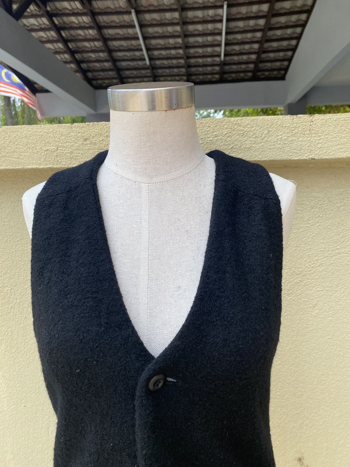 Chimala × Japanese Brand black wool waist vest Size S / US 4 / IT 40 - 2 Thumbnail