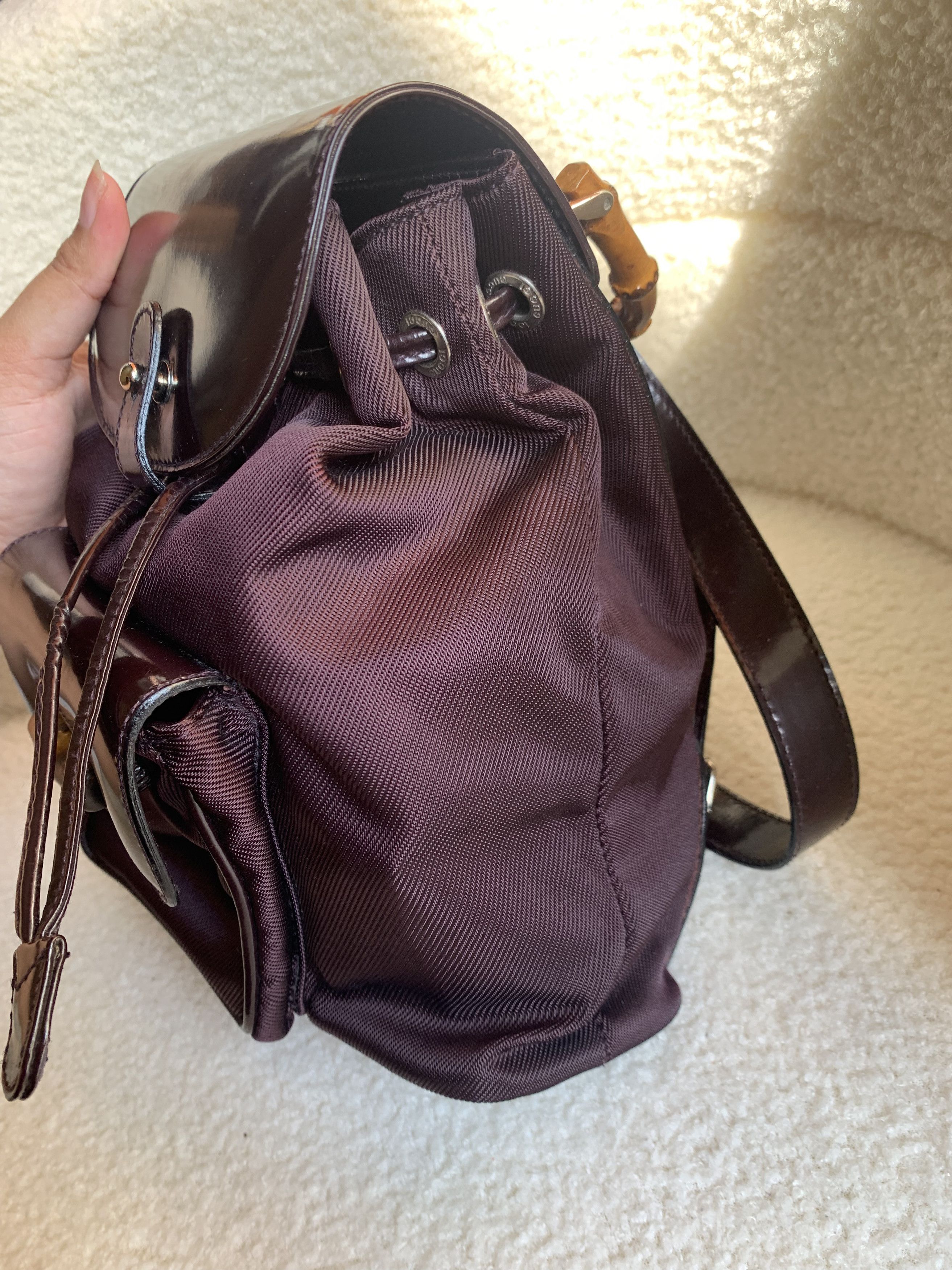 Gucci Gucci Bamboo Backpack Mini Black Canvas/Leather/Nylon Size ONE SIZE - 6 Thumbnail