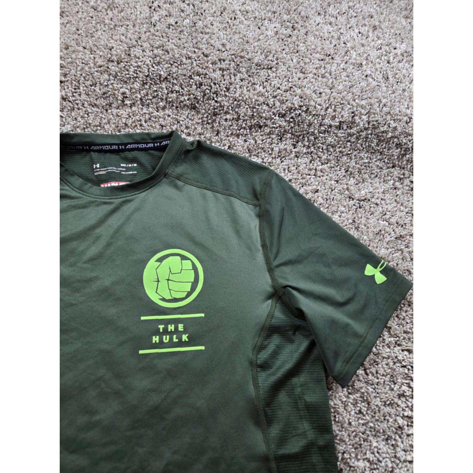 Under Armour Under Armour Hulk Shirt Mens M Green HeatGear Tee Marvel Graphic Print Short Sleeve Athletic Brand Logo Size US M / EU 48-50 / 2 - 3 Thumbnail