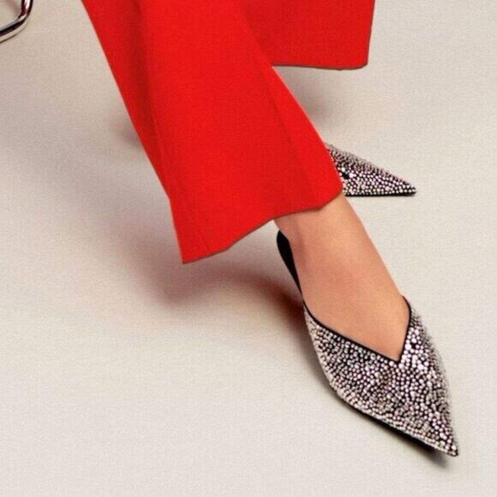 Mango MANGO Bejeweled Pointed Mules NWT Size US 6.5 / IT 36.5 - 4 Thumbnail