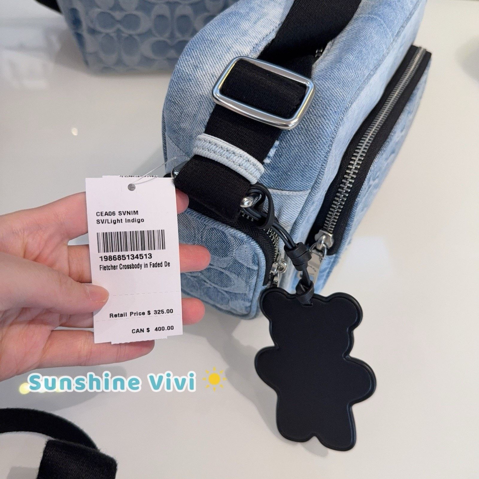 Coach Coach Fletcher Crossbody Bag Loved Denim CEA06 Light Indigo Size ONE SIZE - 7 Thumbnail