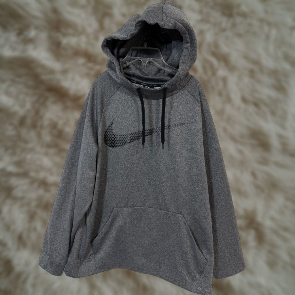 Nike Nike Dri Fit Cowl Neck Gray Swoosh Logo Mens Hoodie Hooded Sweatshirt Sz L Size US L / EU 52-54 / 3 - 1 Thumbnail