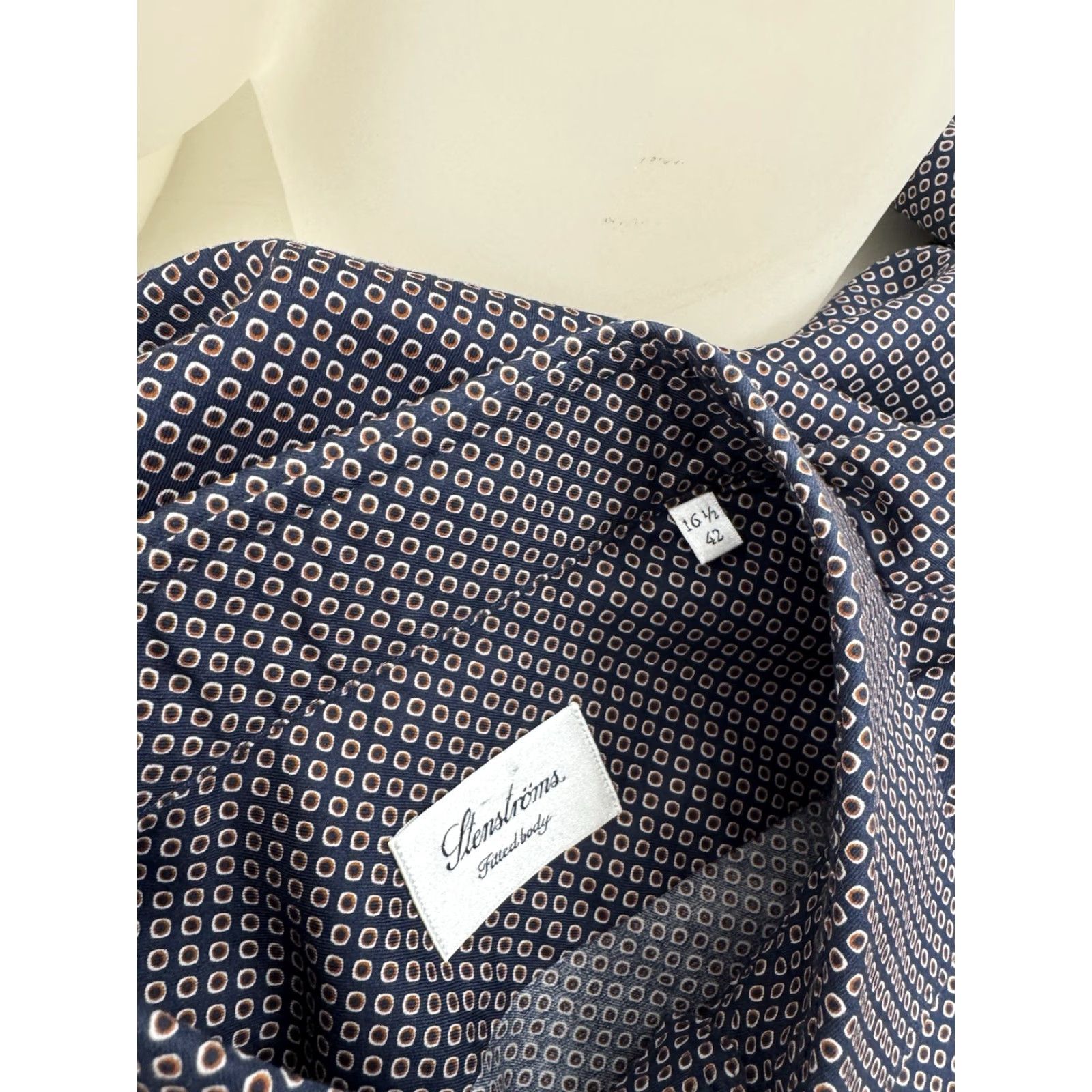 Vintage Stenstroms Geometric Shirt Mens L Blue / Red / Beige Button-Up Long Sleeve 16.5 42 EXCELLENT Size US L / EU 52-54 / 3 - 5 Thumbnail