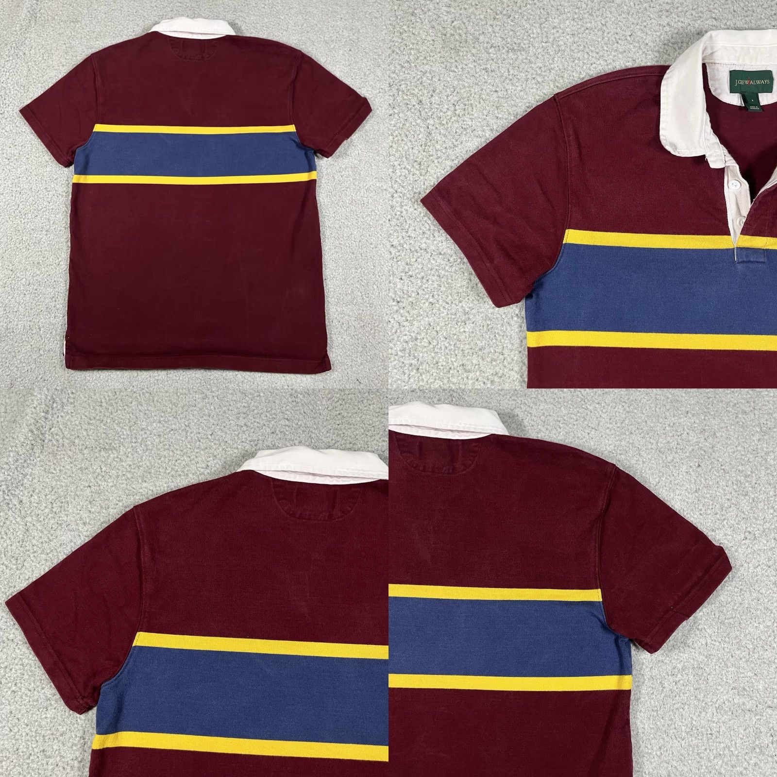 J.Crew J.CREW Polo Shirt Mens S Red Stripe Cotton Knit Short Sleeve Rugby Casual 90s Preppy N/A Size US S / EU 44-46 / 1 - 9 Thumbnail