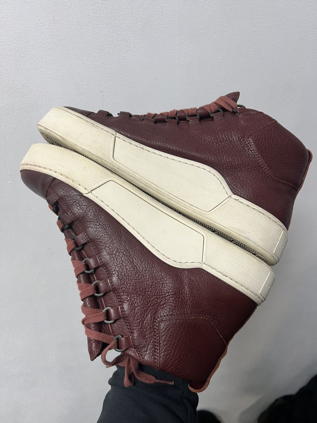 Balenciaga Balenciaga Arena High Top Sneakers Black Leather Shoes Size US 9 / EU 42 - 9 Thumbnail