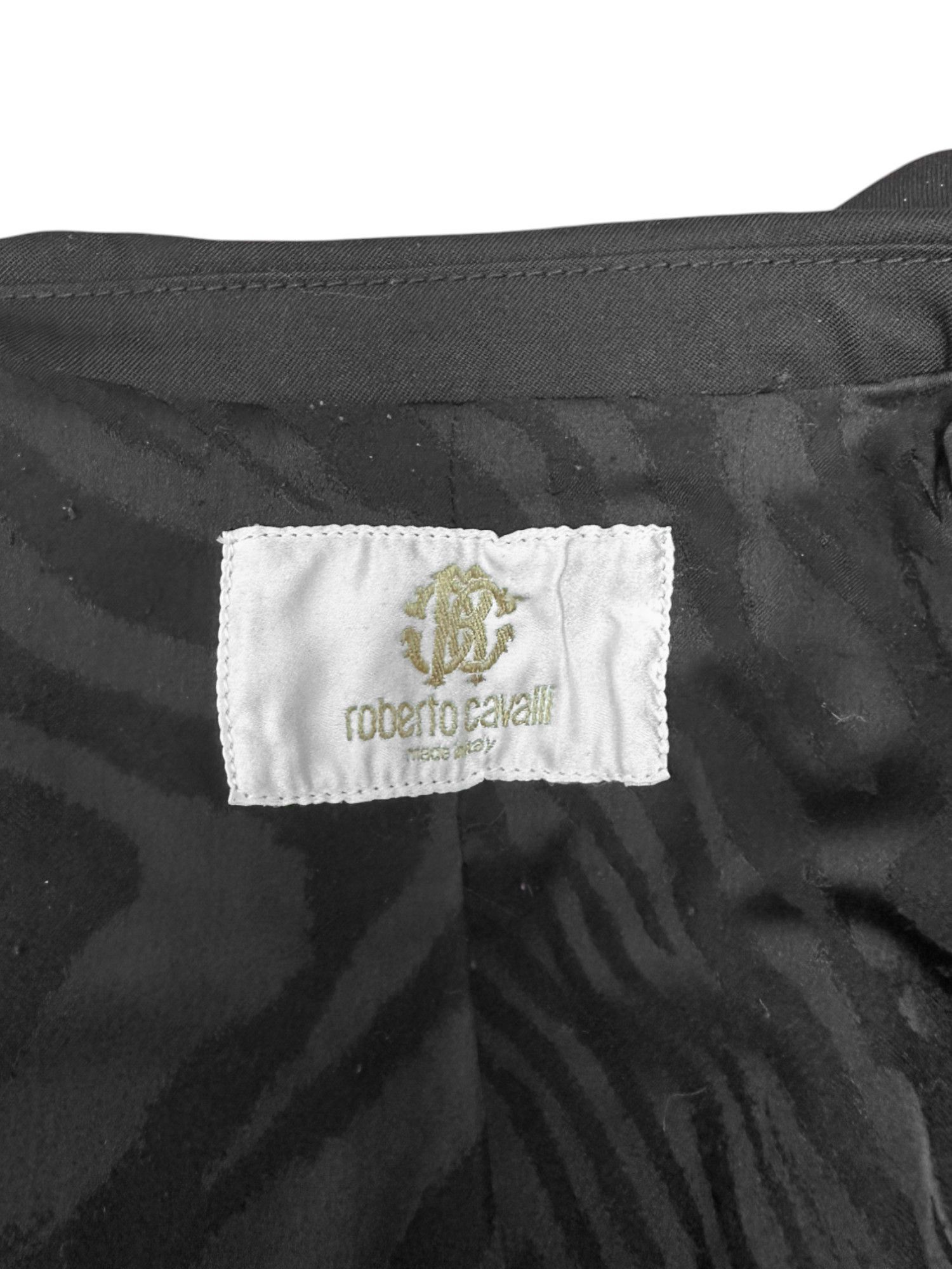 Roberto Cavalli S/S 2008 Buttoned Pockets Wool Black Tailleur Size M / US 6-8 / IT 42-44 - 9 Thumbnail