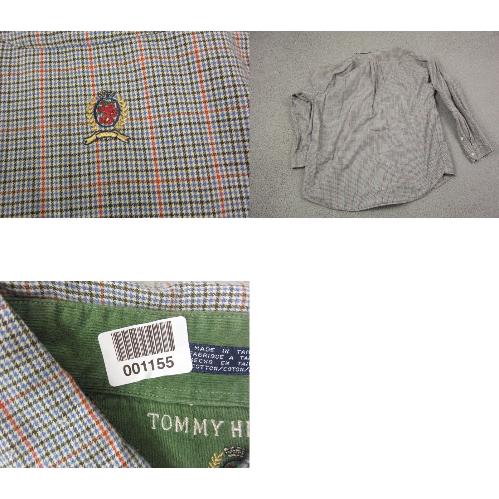 Tommy Hilfiger VINTAGE Tommy Hilfiger Shirt Adult XL Blue Houndstooth Crest 90s Men Size US XL / EU 56 / 4 - 8 Thumbnail
