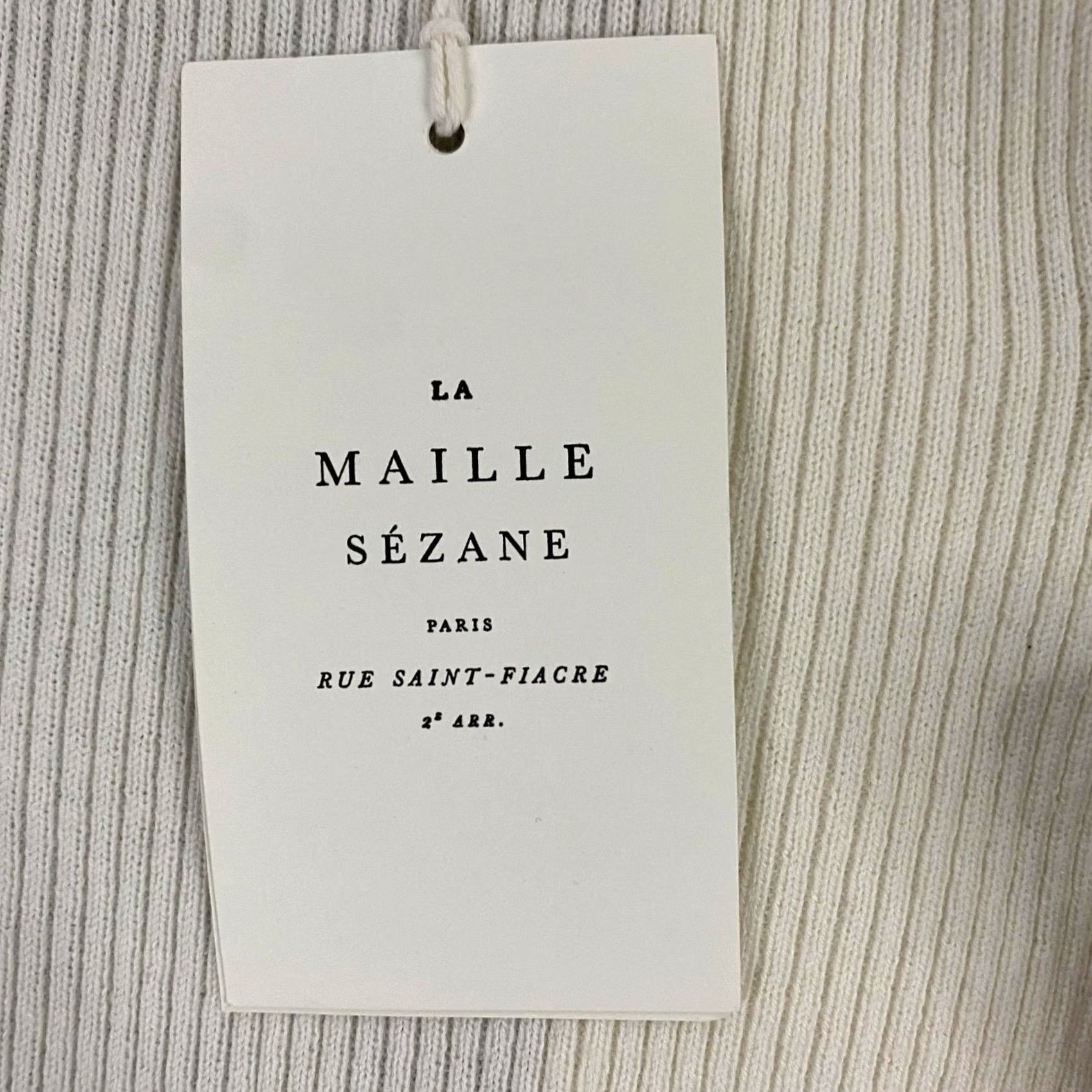 Vintage Sezane Ashley Bodysuit Womens Medium Ivory Ribbed Merino Wool Cotton Long Sleeve Size M / US 6-8 / IT 42-44 - 2 Thumbnail