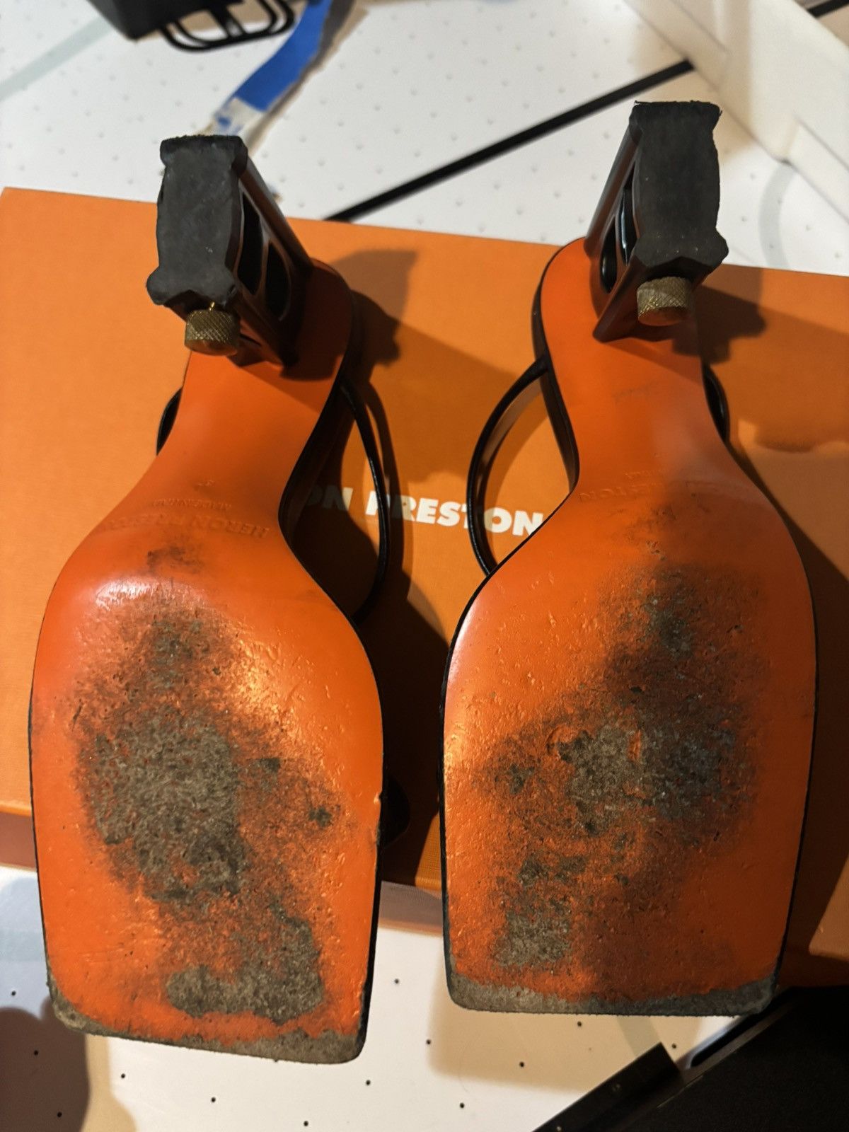 Heron Preston HERON PRESTON LEVEL-HEEL BLACK SANDALS SIZE 6.5 WOMEN 37 Size US 6.5 / IT 36.5 - 9 Thumbnail