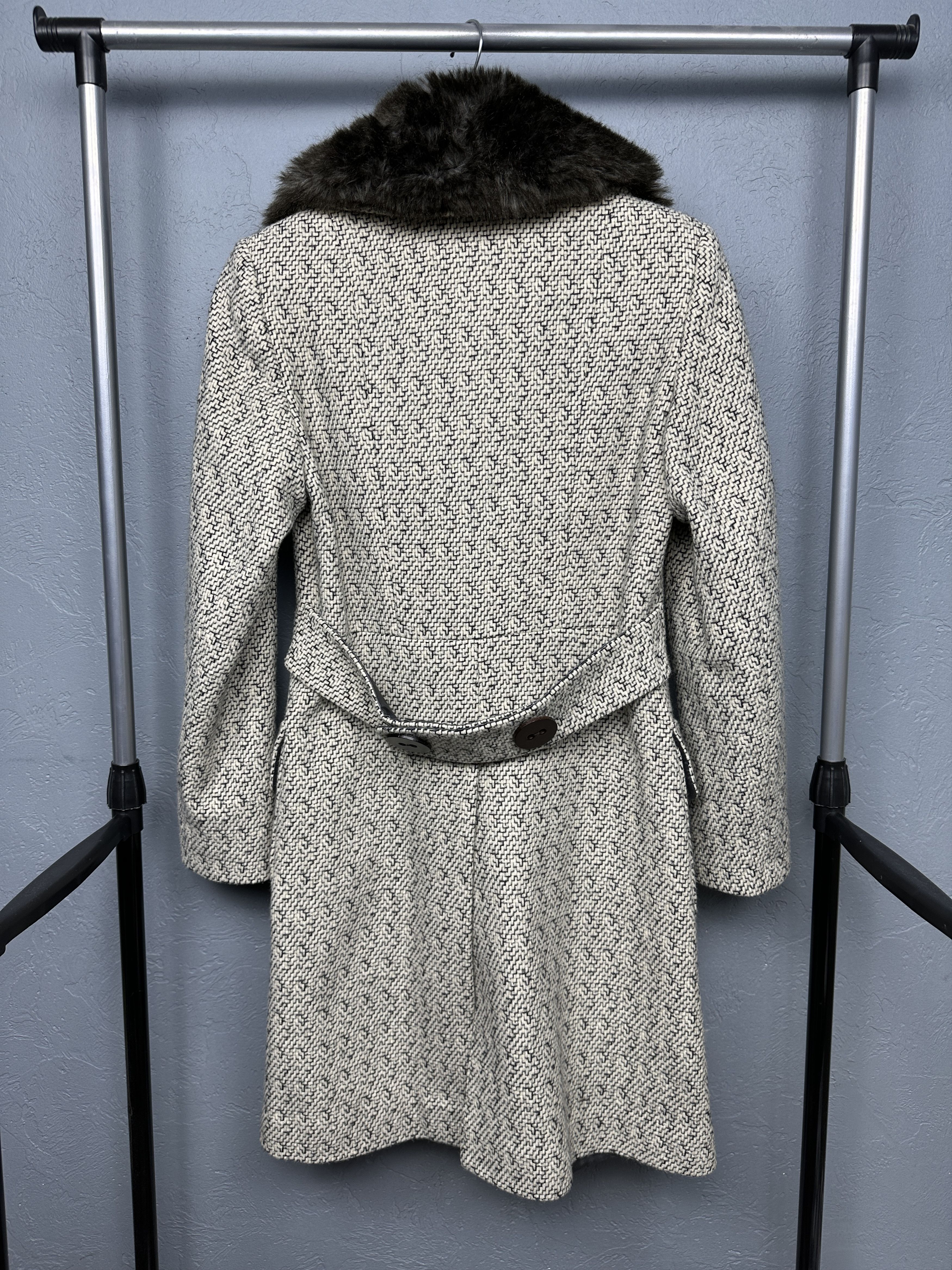 Allsaints AllSaints Vintage Womens Wool Coat Jacket Fur Collar Size XS / US 0-2 / IT 36-38 - 7 Thumbnail