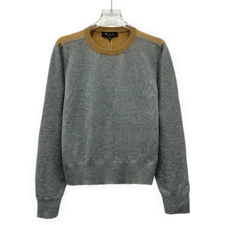 Loro Piana LORO PIANA Gray Cashmere Crewneck Long Sleeve Sweater Size S / US 4 / IT 40 - 1 Thumbnail