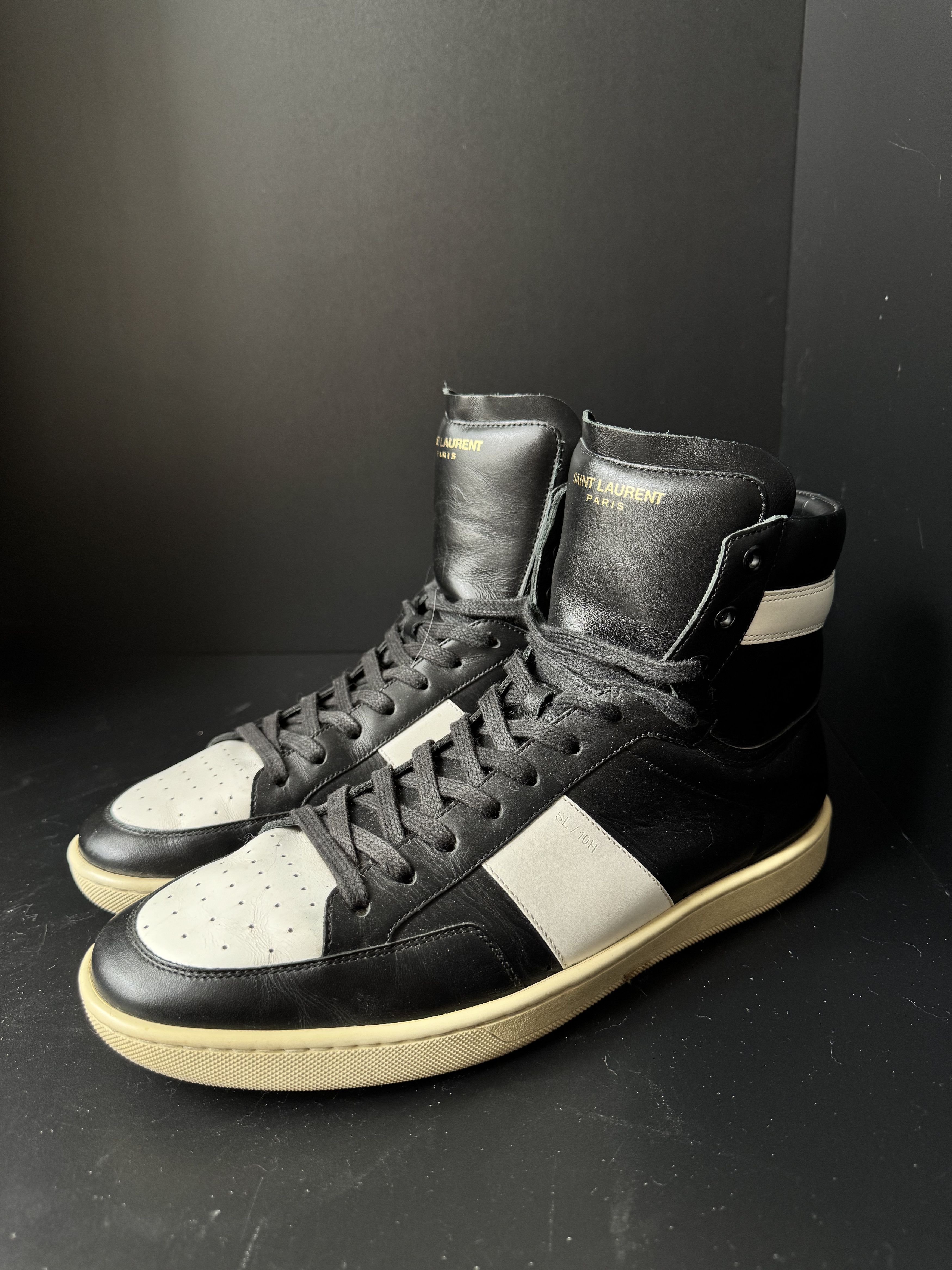 Saint Laurent SL/10H Court Classic black white High Top