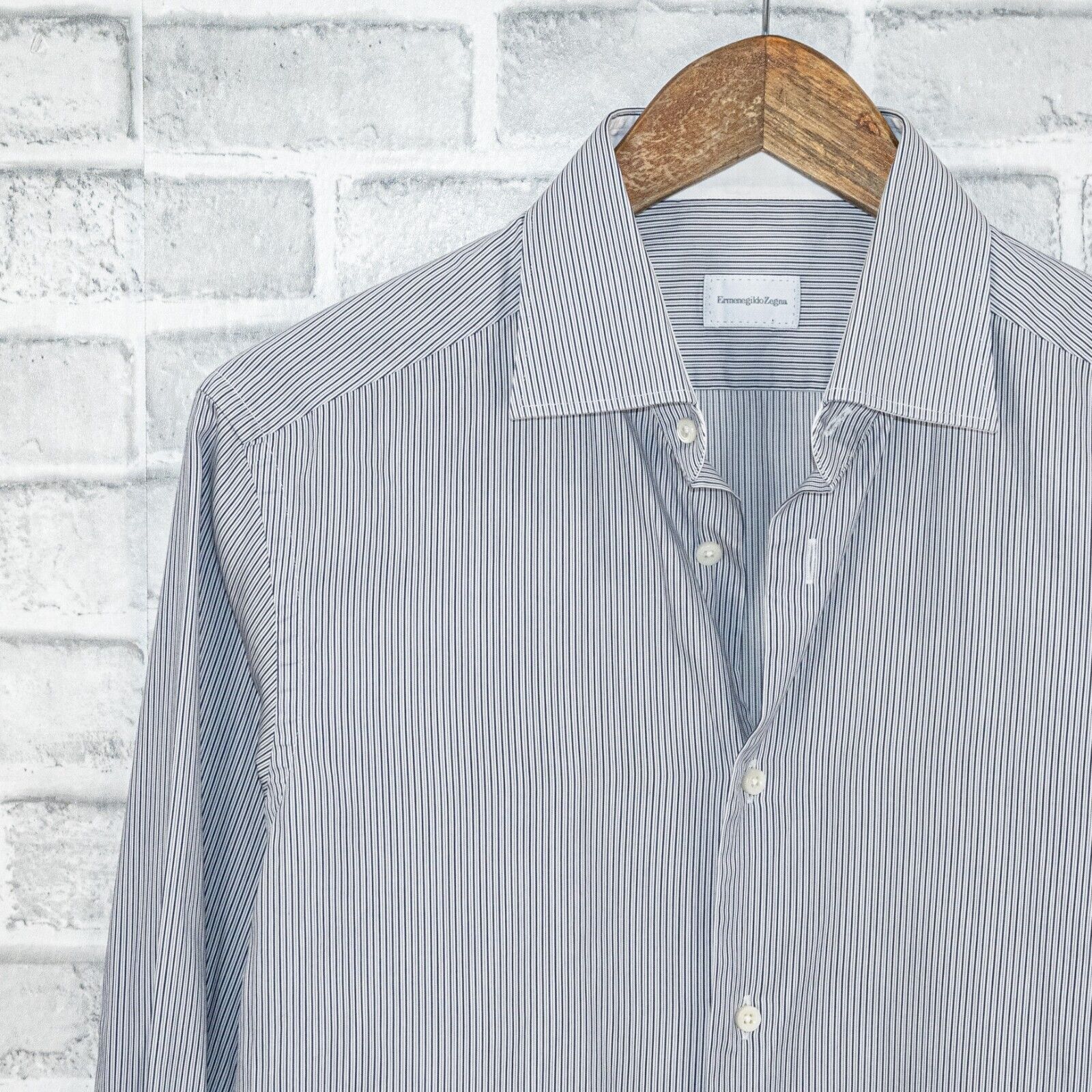Ermenegildo Zegna Ermenegildo Zegna Men's Slim button up Shirt Striped gray Size US M / EU 48-50 / 2 - 5 Thumbnail