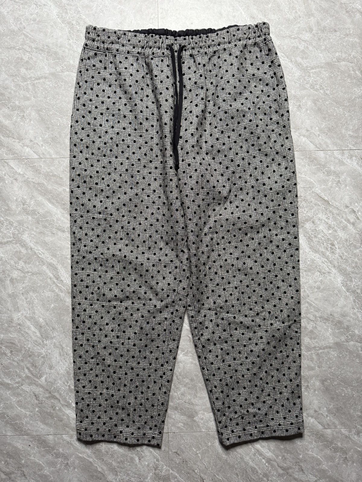 CDG Tricots A/W 21 Grey Plaid Polka Zip Hem Wool Trouser