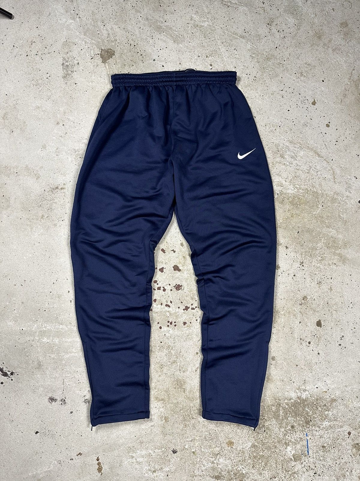 Nike × Vintage Vintage Y2K Nike Navy Track Pants Swoosh Size US 34 / EU 50 - 1 Thumbnail