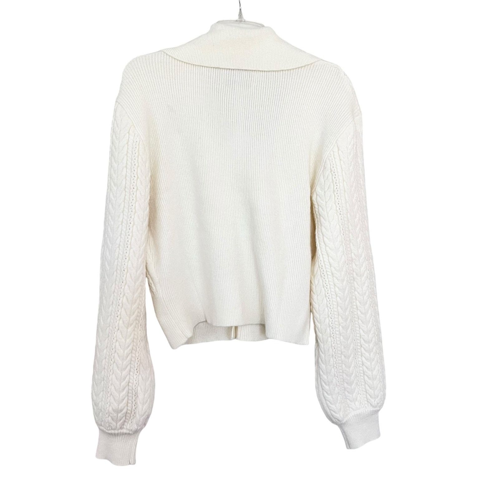 Other Alexia Admor Hazel Ivory Cable Knit Cardigan Sweater Size XL / US 12-14 / IT 48-50 - 7 Thumbnail