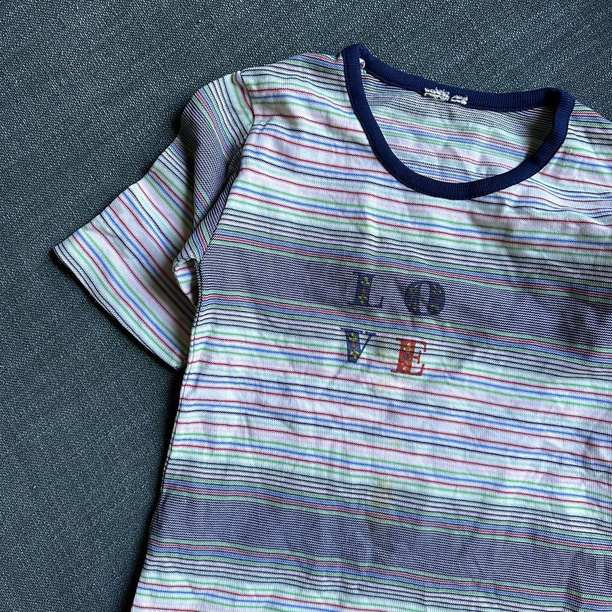 Other × Vintage Perfect Vintage 60s 70s Striped Love Baby Tee Youth Shirt Size XXS / US 00 / IT 34 - 3 Thumbnail