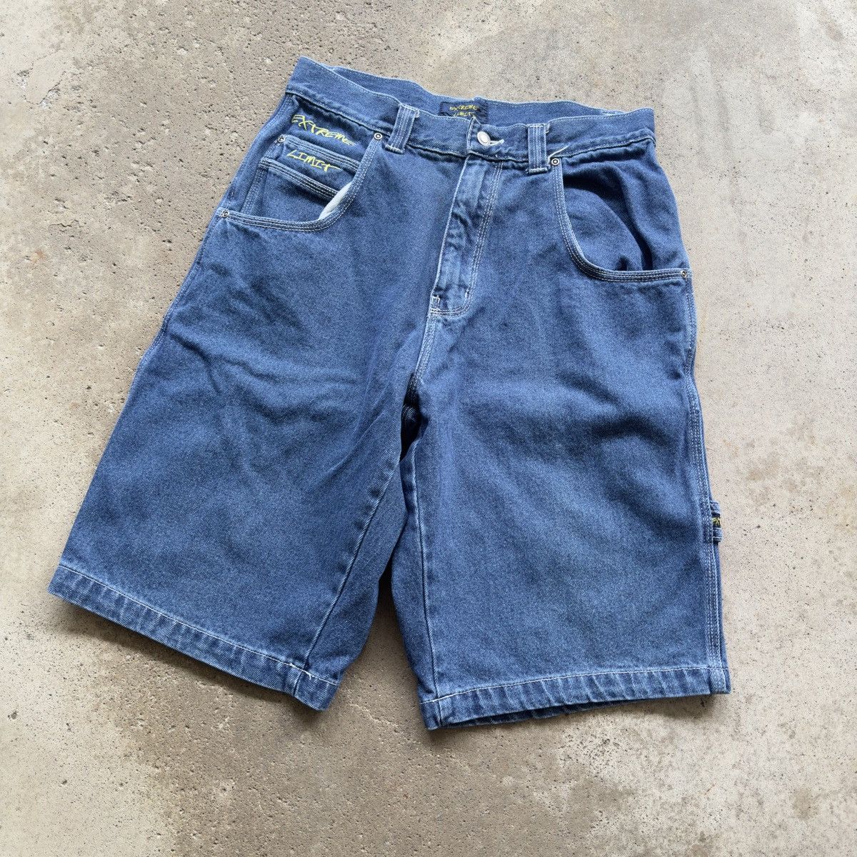 Vintage Y2K Baggy Denim Skater Jean Shorts Jorts Jnco Style Size US 31 - 8 Thumbnail