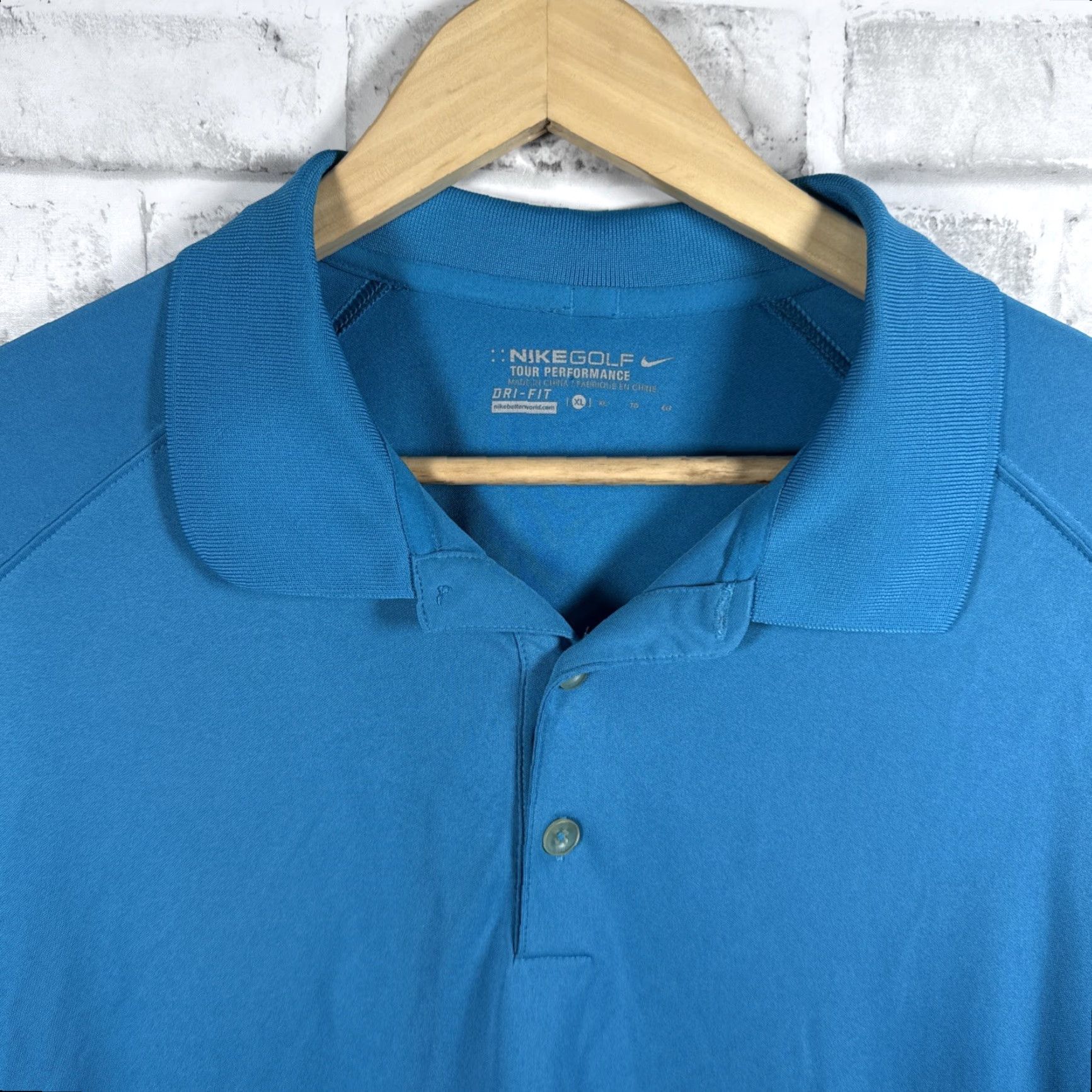 Nike VINTAGE Nike Golf Tour Performance Blue Polo Shirt Mens XL DRI FIT Size US XL / EU 56 / 4 - 2 Thumbnail
