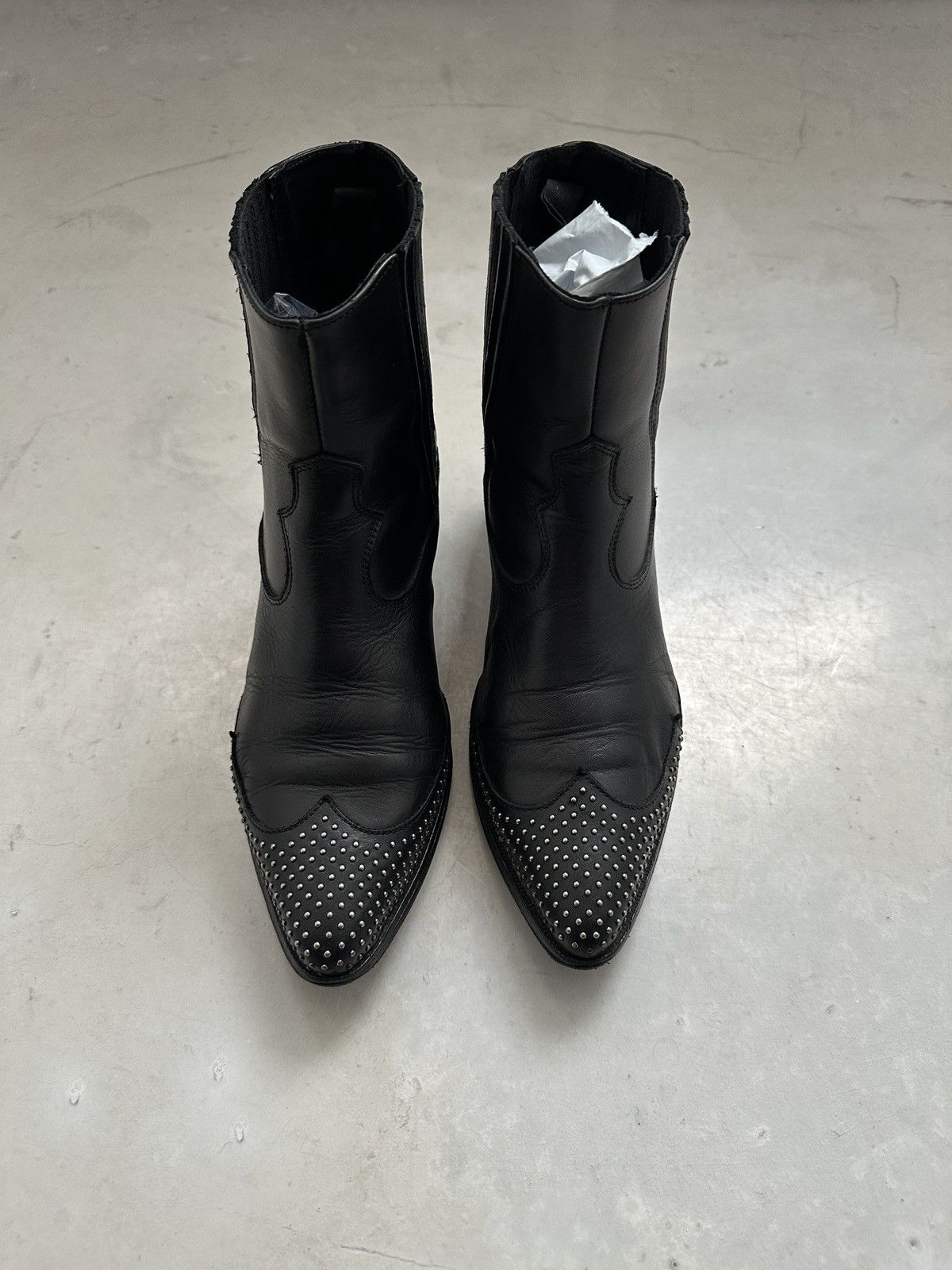 Japanese Brand × Vintage Wyatt leather studed ankle boots avantgarde Size US 9 / IT 39 - 3 Thumbnail